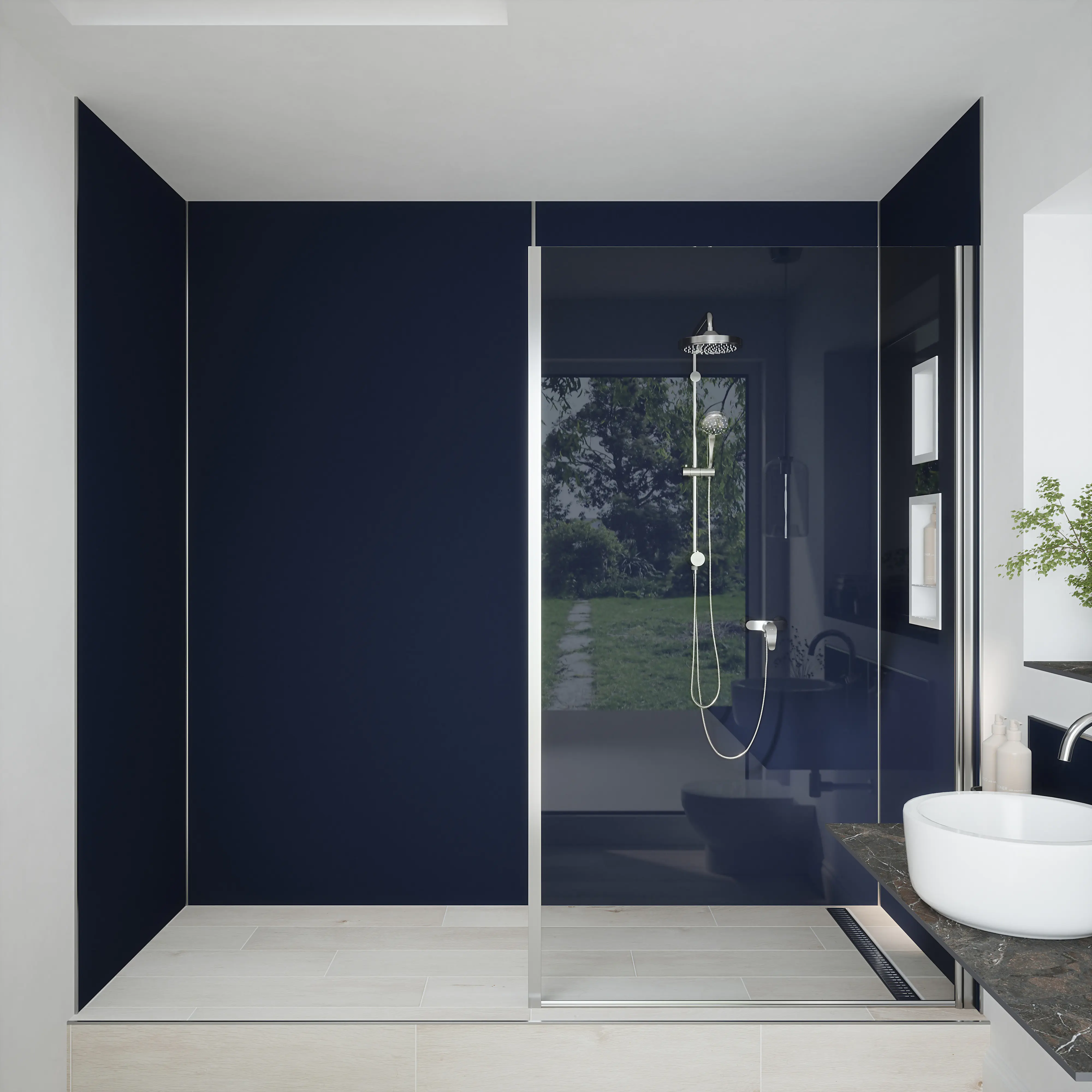 Wetwall Alloy Wandpaneel  Deep Blue Sea/Smoked Rose 120 x 244 cm