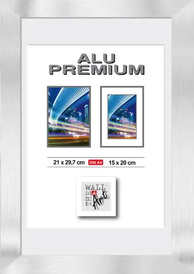 Aluminiumrahmen Quattro silber, 21 x 29,7 cm