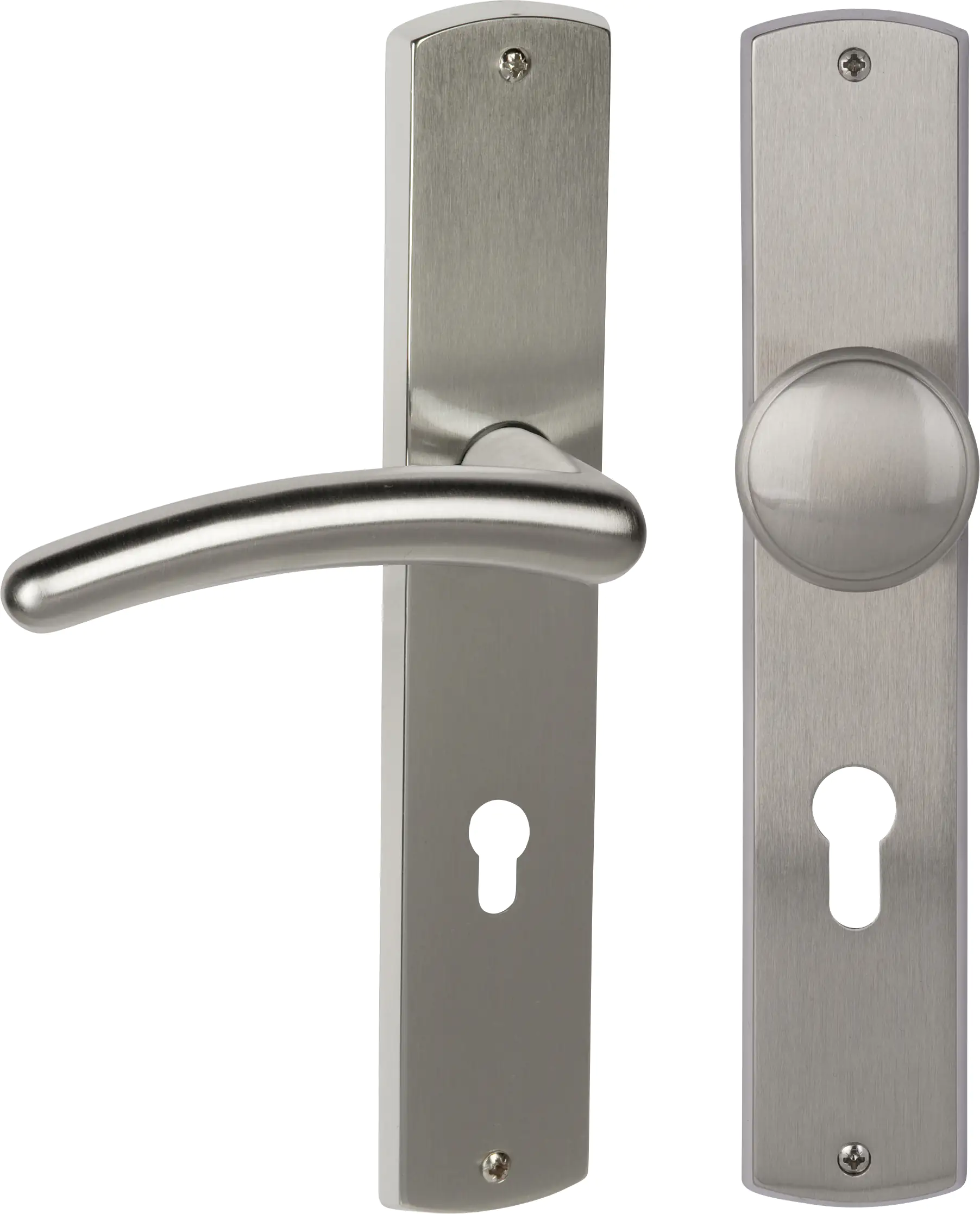 Alpertec PZ-Langschildgarnitur Isabella links Messing silber