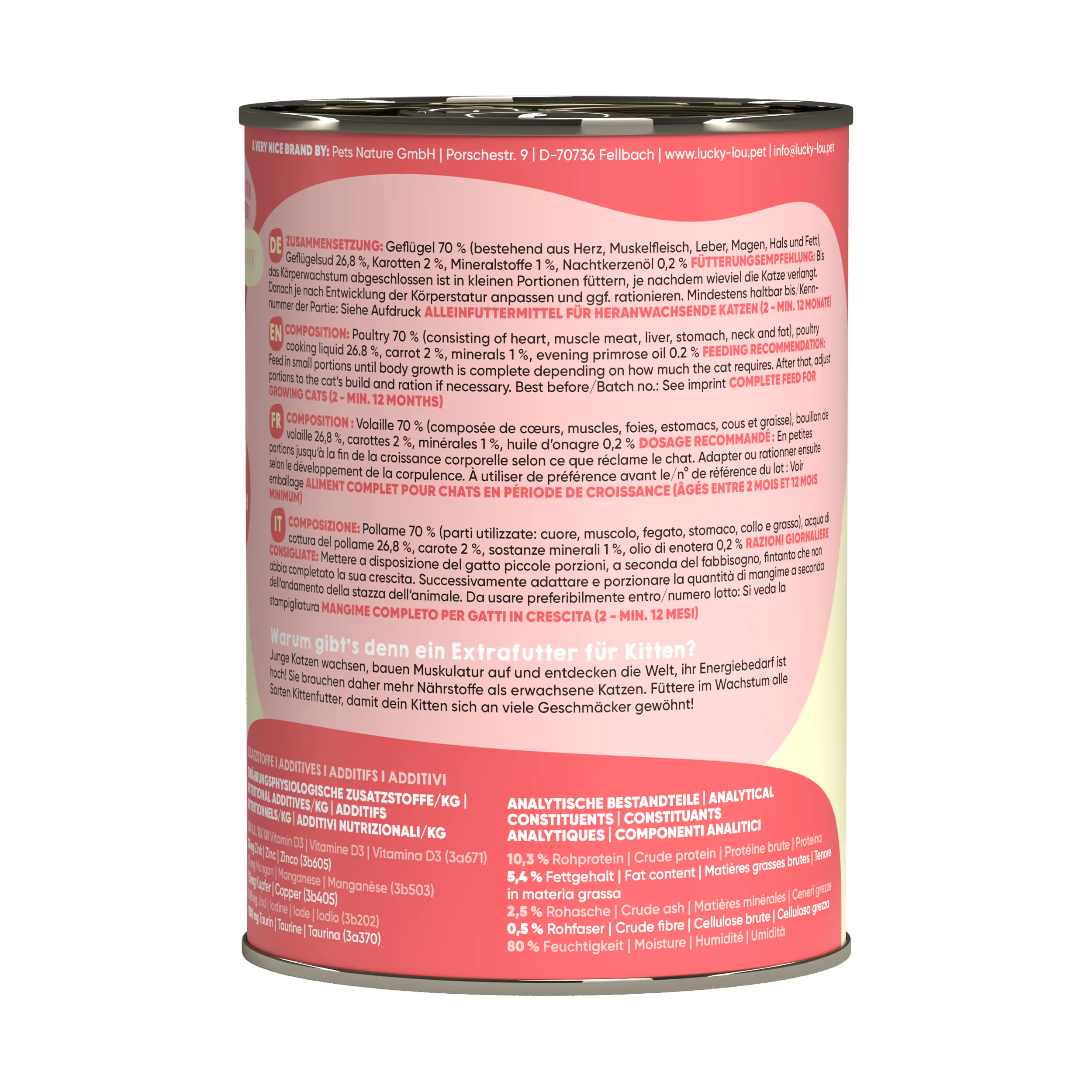 Lucky Lou Kittenfutter Geflügel 400 g