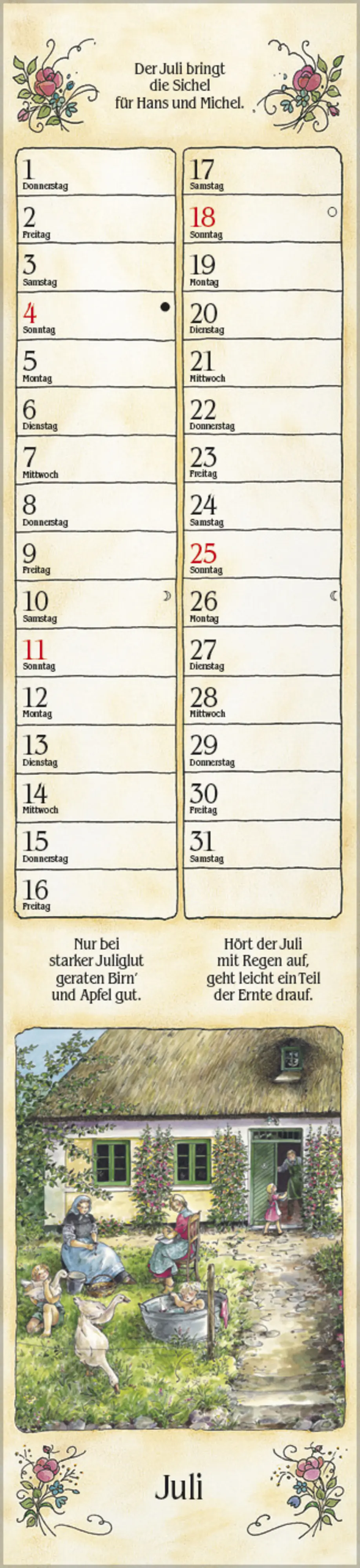 Korsch Kalender Langplaner 2027 Bauernmotiv