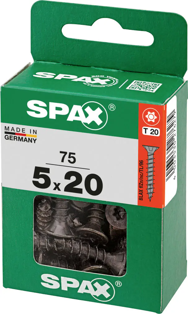 Spax Universalschrauben 5 x 20 mm T20 Vollgewinde - 75 Stk.  Spax Universalschrauben 5 x 20 mm T20 Vollgewinde - 75 Stk.