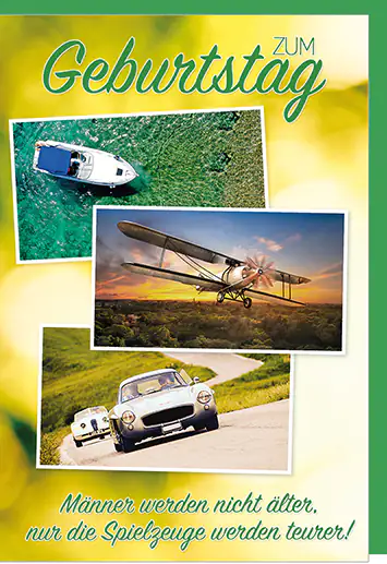 Geburtstagskarte Männer Spielzeuge A6