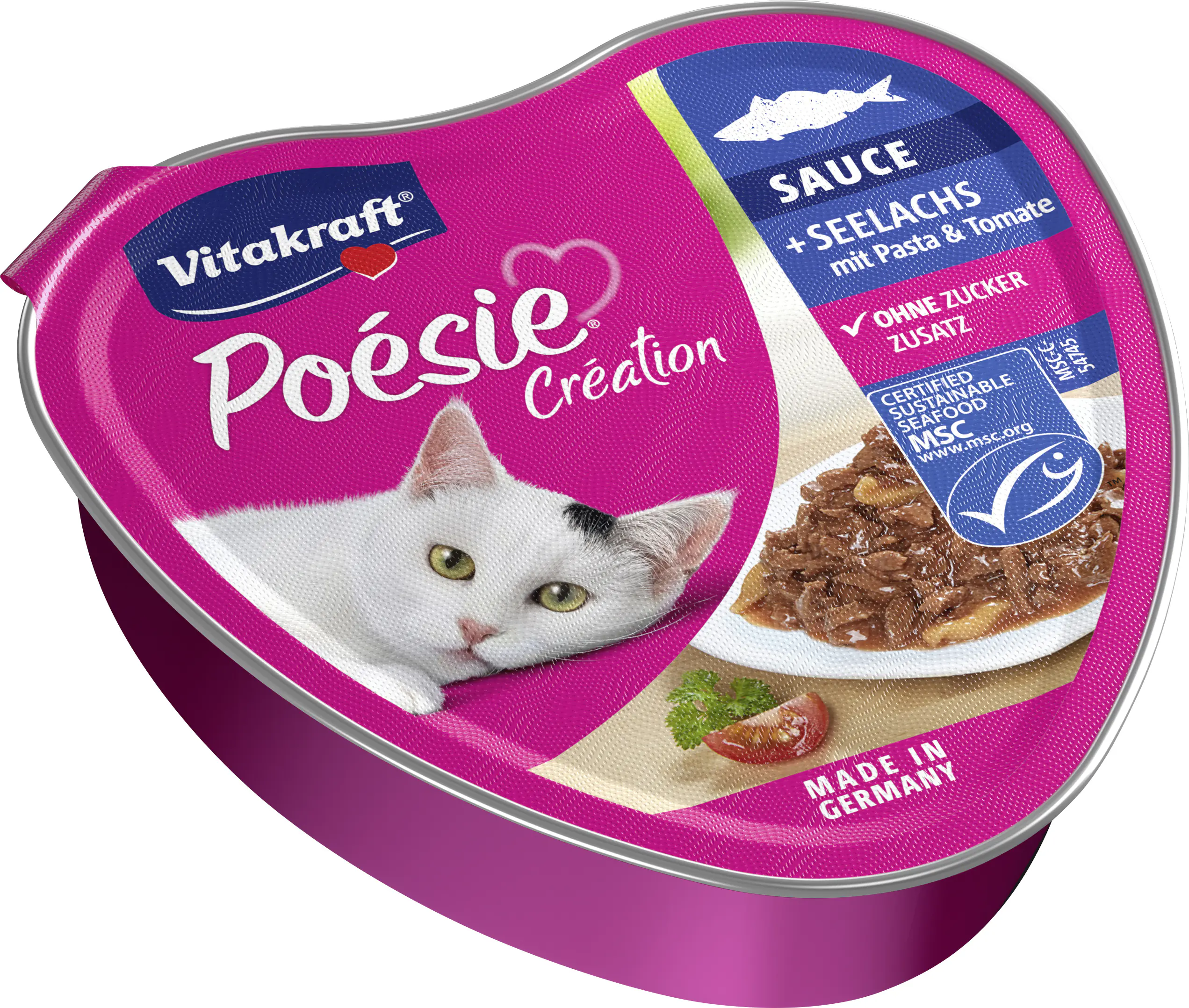Vitakraft Poésie Katzenfutter Création Seelachs mit Pasta in Sauce 85 g