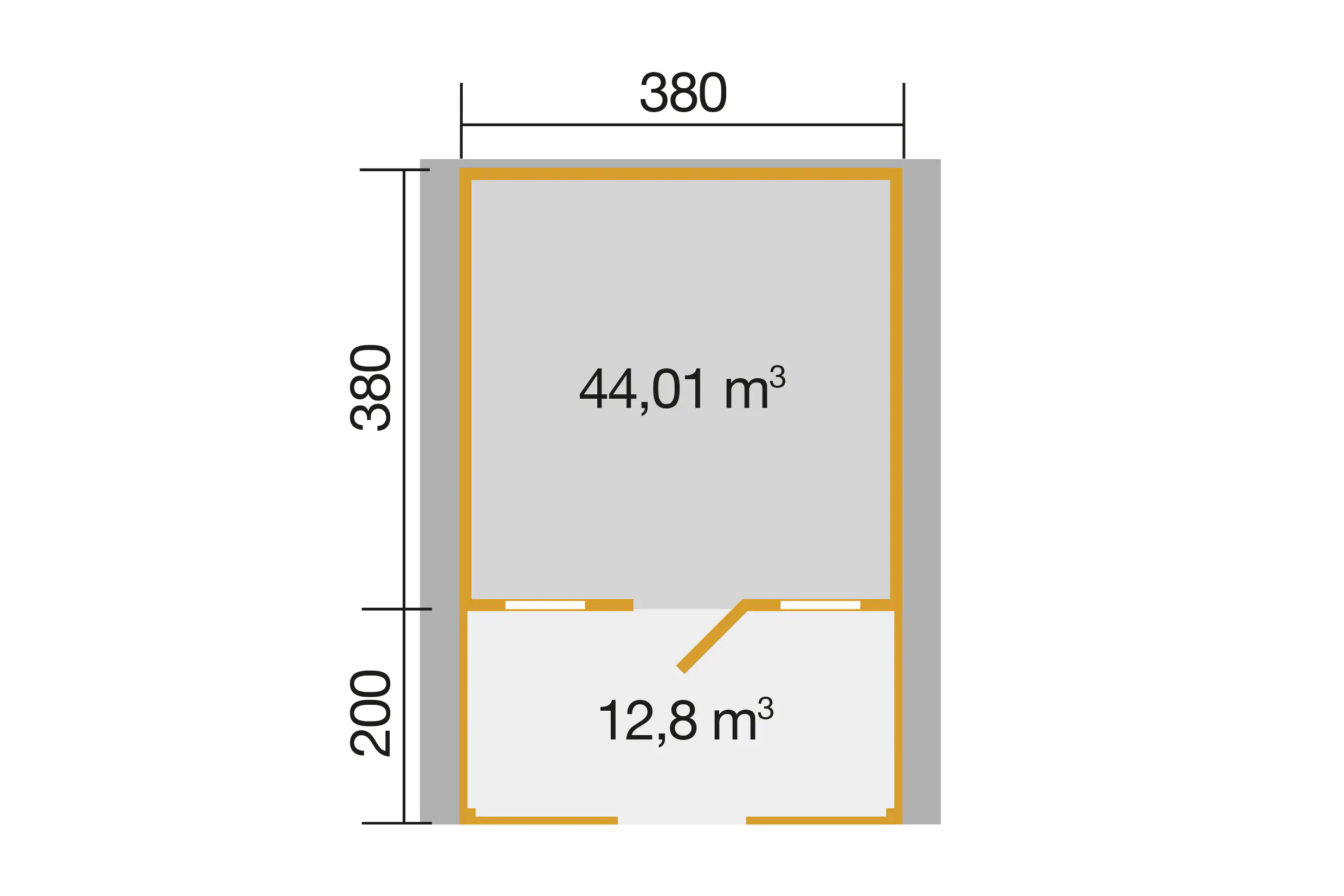 Weka Gartenhaus Weekendhaus Eirik B 380 x 580 cm natur mit Fußboden