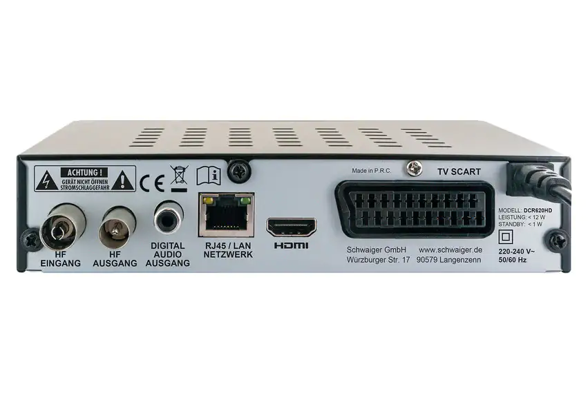 Schwaiger Kabelreceiver DCR620HD - Full HD (DVB-C) Free to Air (FTA) Schwaiger Kabelreceiver DCR620HD - Full HD (DVB-C) Free to Air (FTA)
