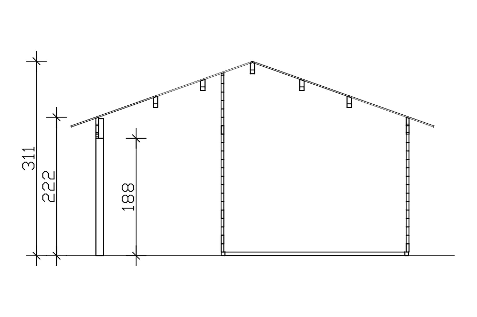 SKAN HOLZ Blockbohlenhaus Luzern 380 x 300 cm natur mit 2. Schalung und Fußboden SKAN HOLZ Blockbohlenhaus Luzern 380 x 300 cm natur mit 2. Schalung und Fußboden
