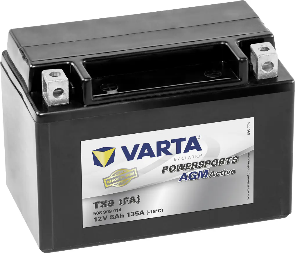 Varta AGM-Motorradbatterie TX9 FA 12V 8Ah 135A