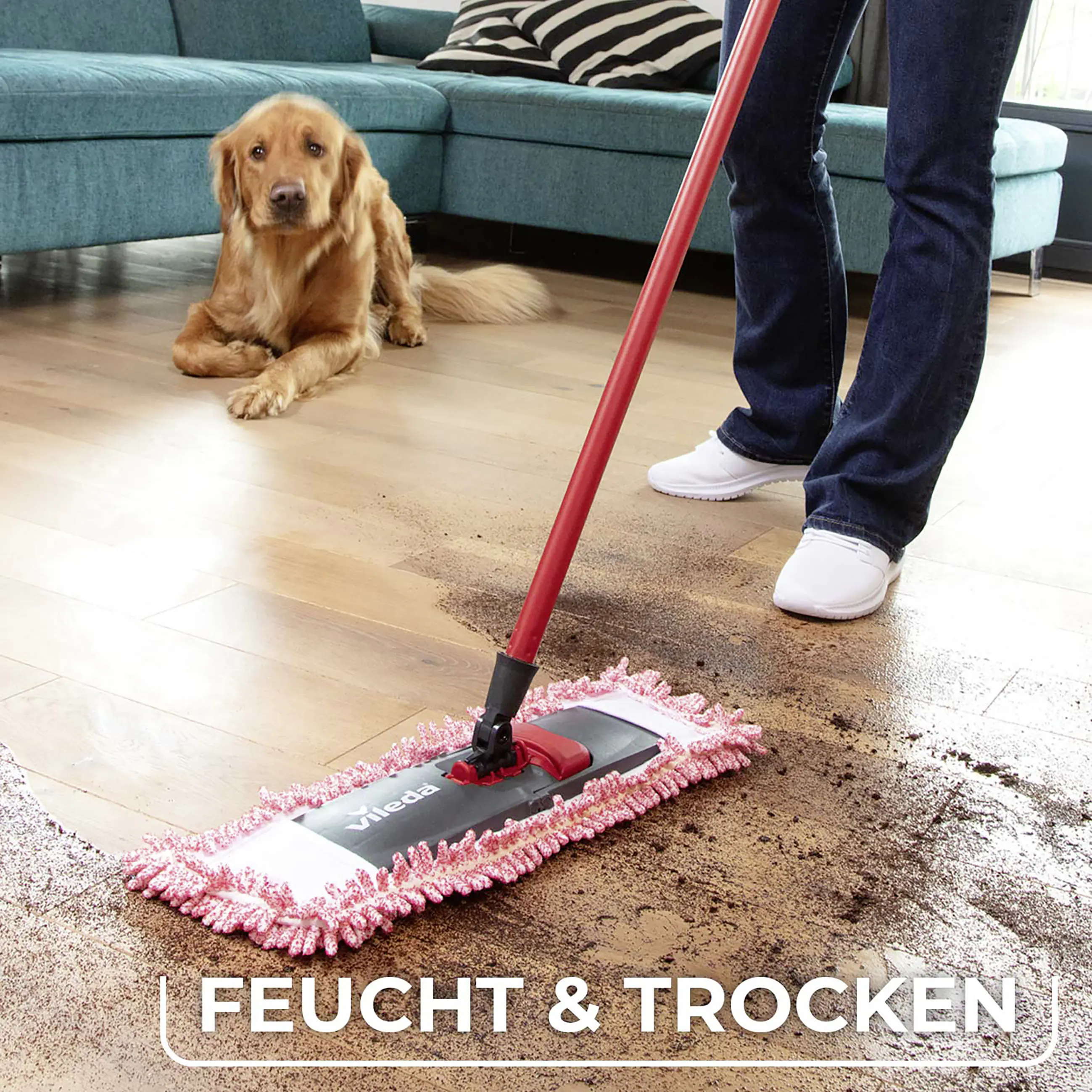 Vileda Ersatzwischbezug für Bodenwischer Pet Pro Microfibre Universal