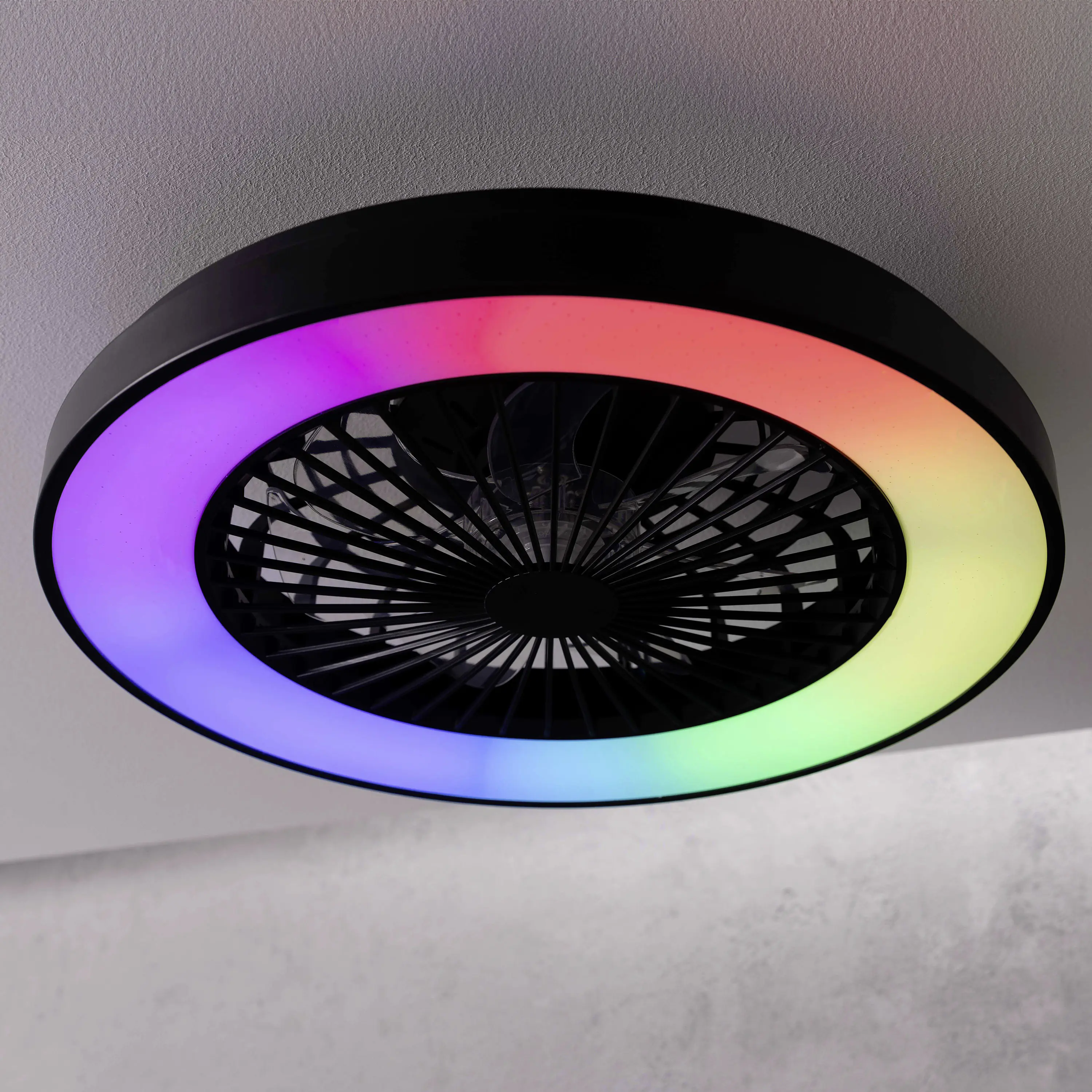 Brilliant LED Deckenleuchte mit Ventilator Mazzaro Ø 48,5 cm 40 W schwarz