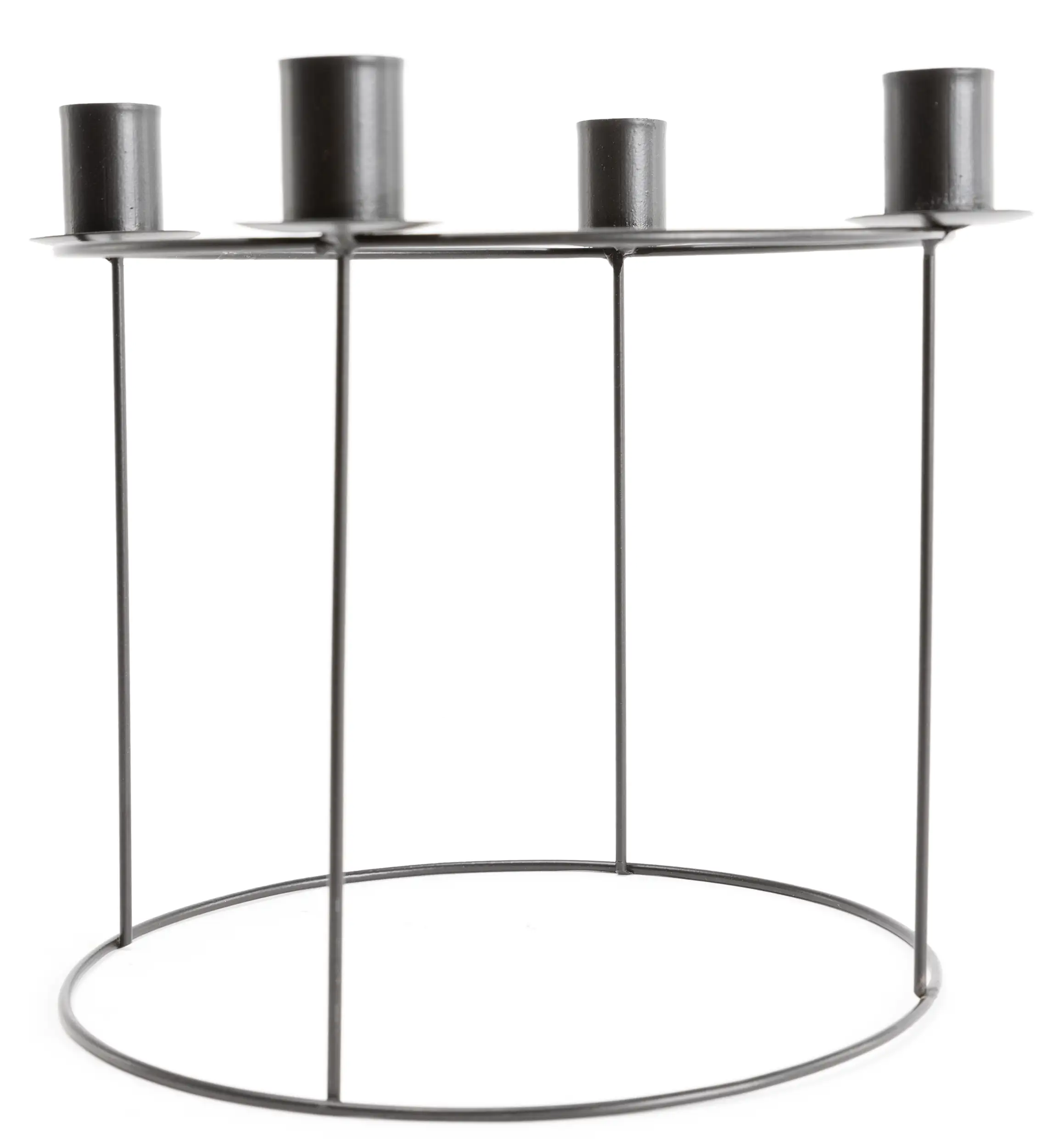 4333692394352 TrendLine Adventskranz Metall Ø 24,5 x 20 cm schwarz