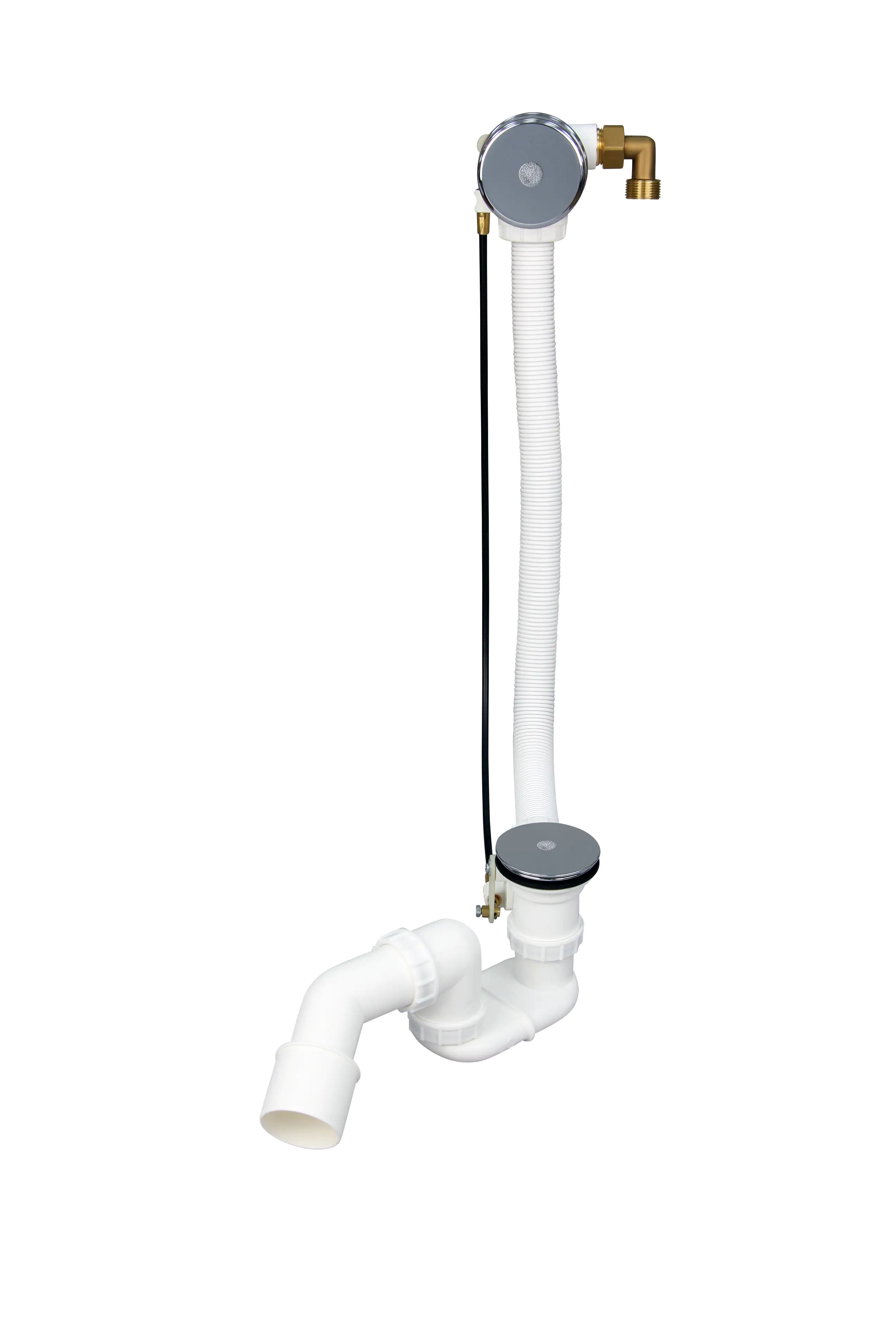 Ottofond Ab- und Überlaufgarnitur für Eckbadewannen, mit Excentergarnitur, mit Wassereinlauf