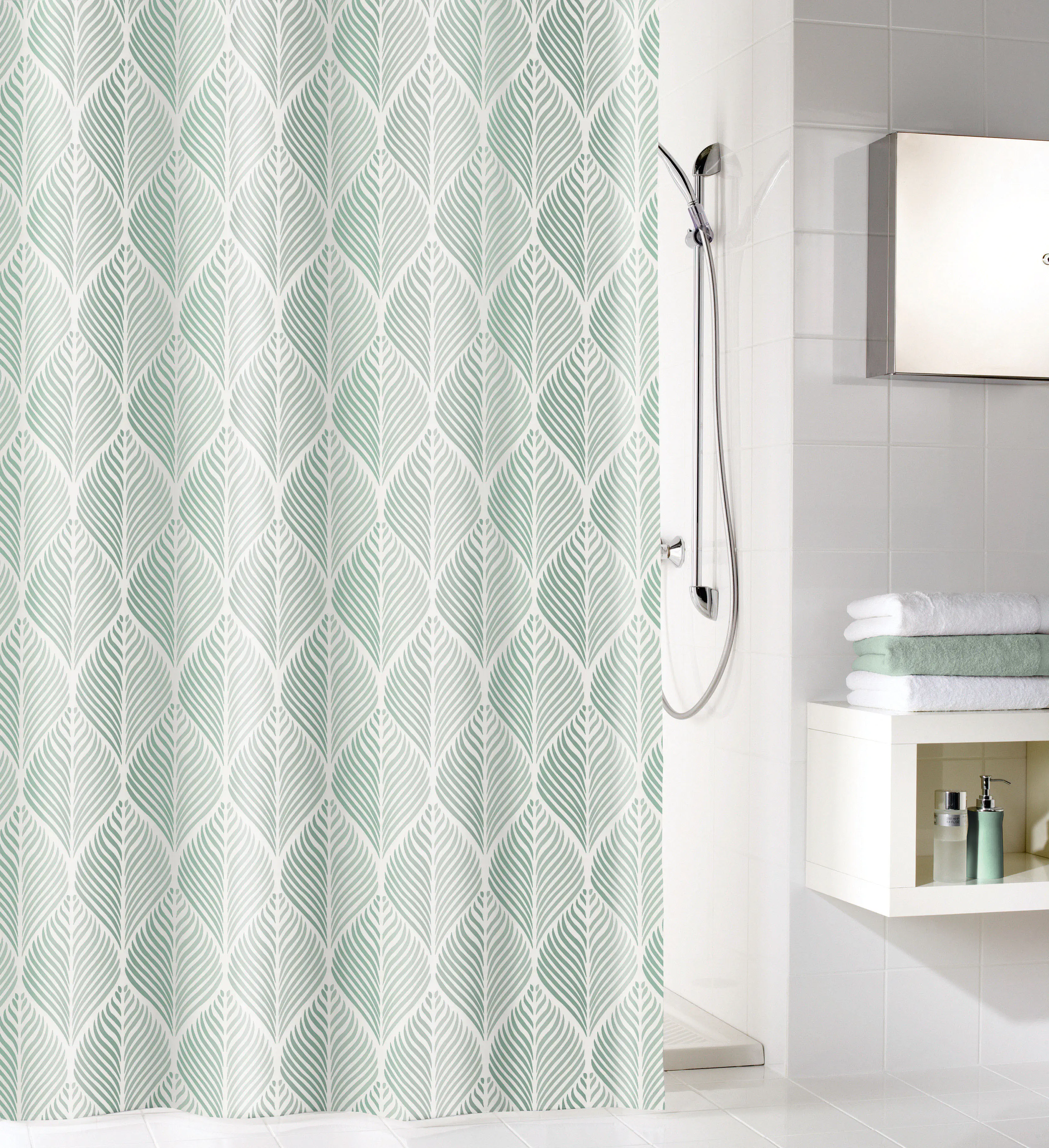 4004478320529_5 Kleine Wolke Duschvorhang Leaf Maledivia, 180 x 200 cm