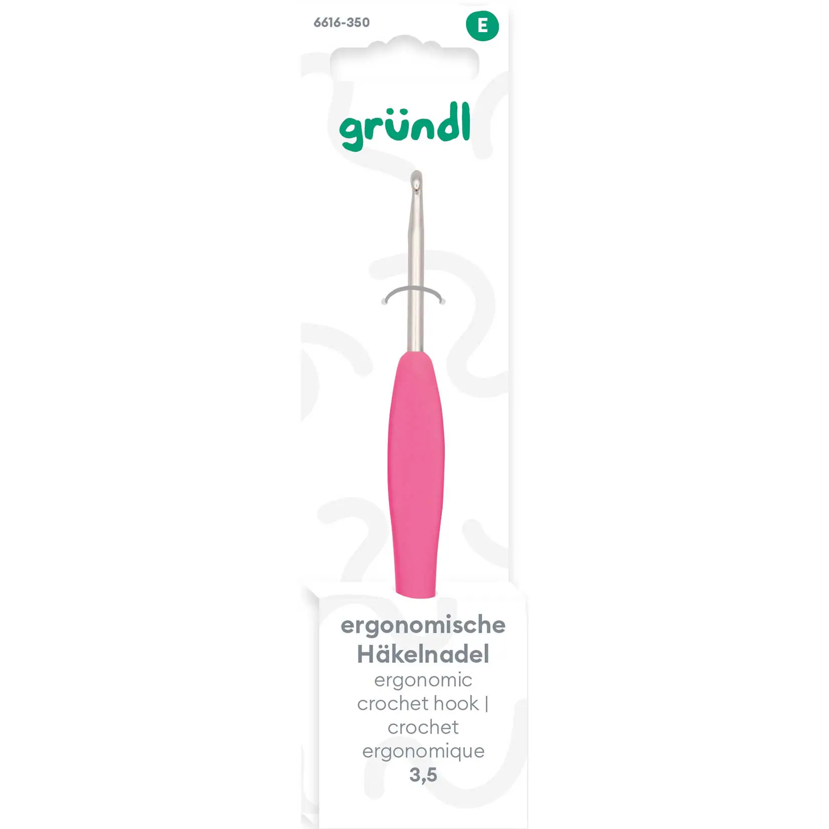 Gründl Ergonomische Häkelnadel 3,5 mm pink