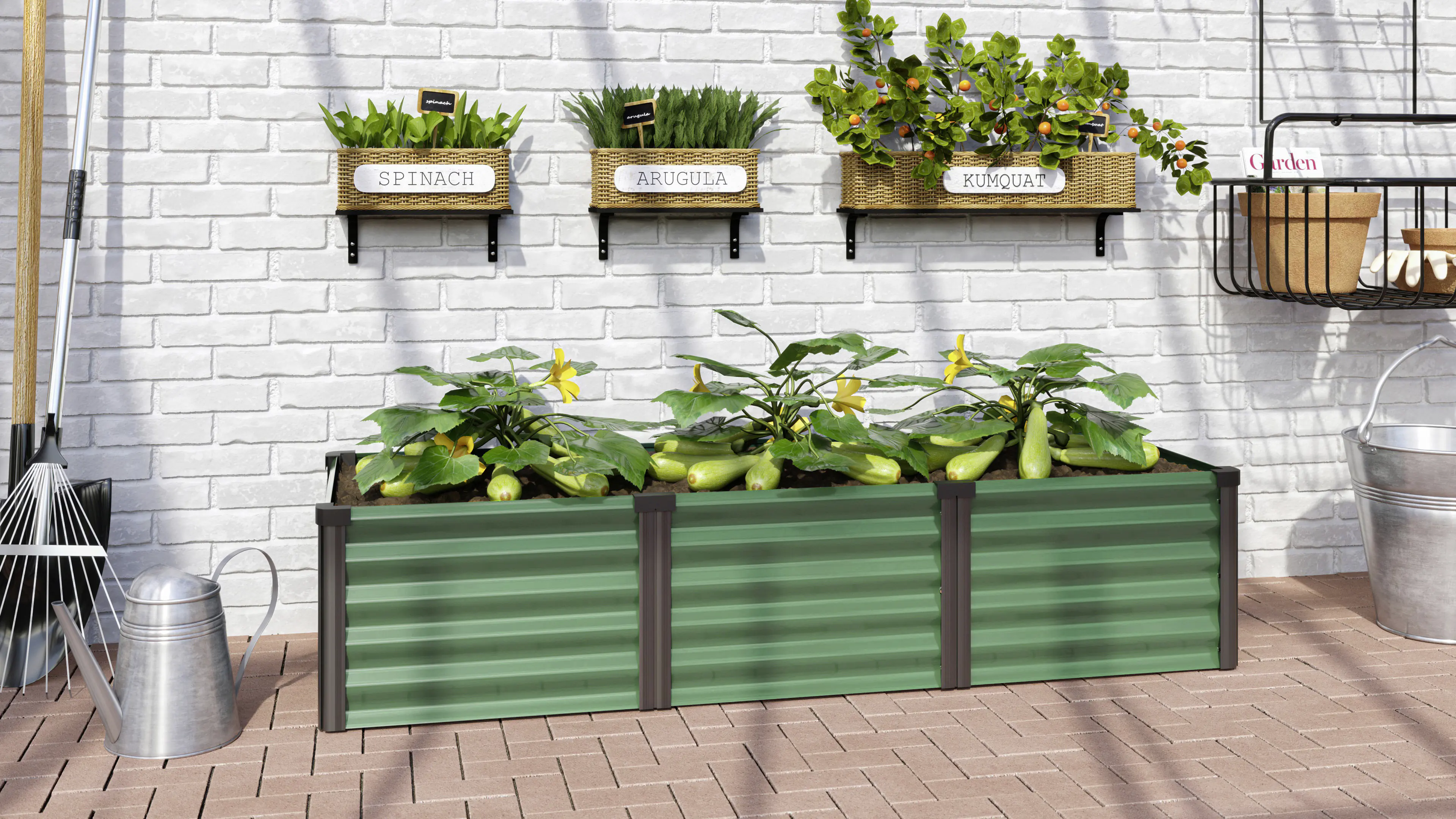 Vitavia Hochbeet Meta In & Out 401S seegras/schwarz 1,85 x 0,65 x 0,40 m