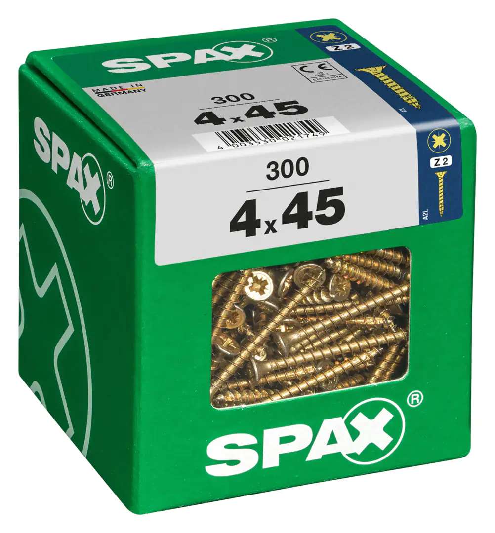 Spax Universalschrauben 4.0 x 45 mm PZ 2 - 300 Stk.