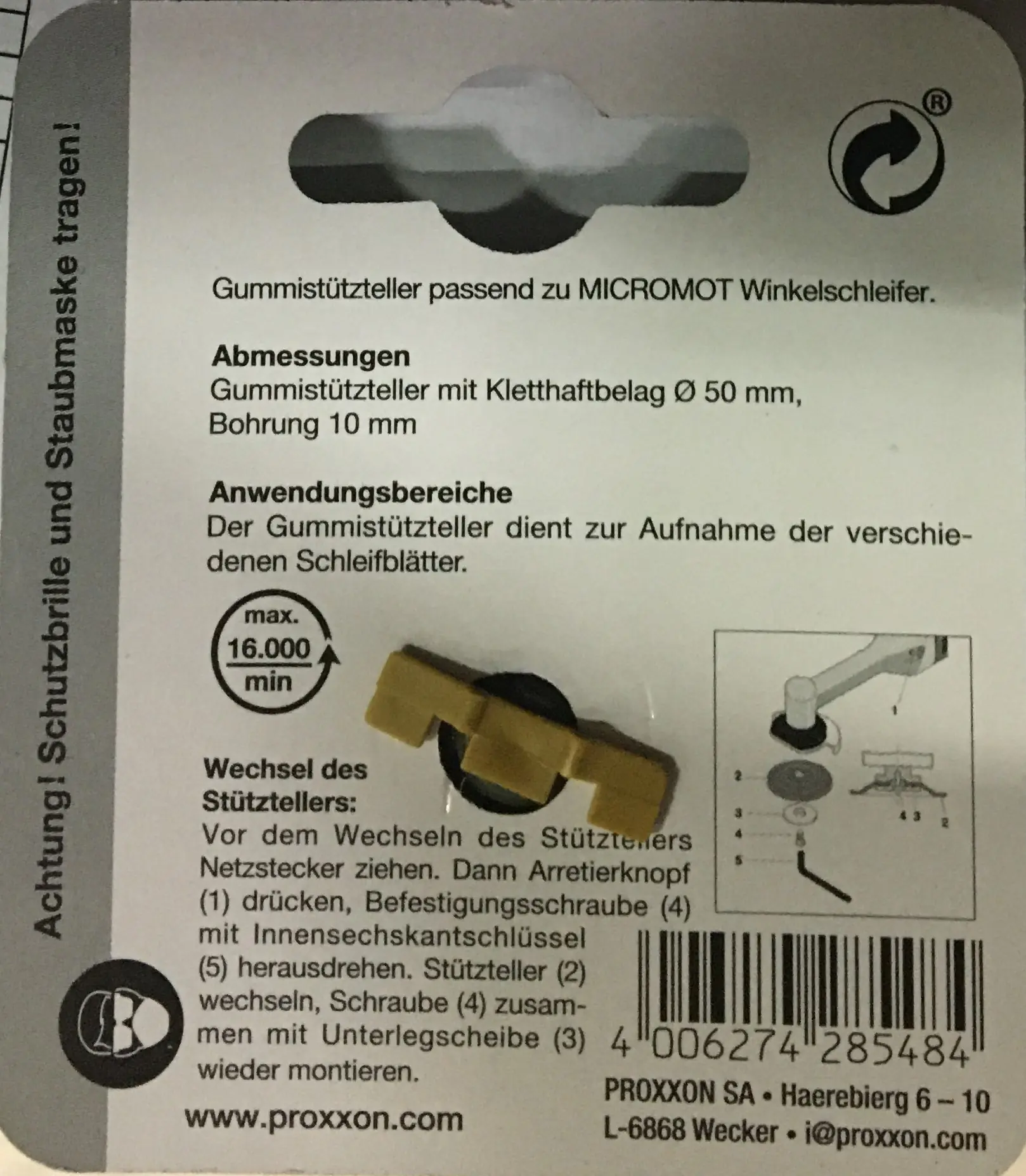 Proxxon Gummistützteller Ø 50 mm für LHW + LHW/A