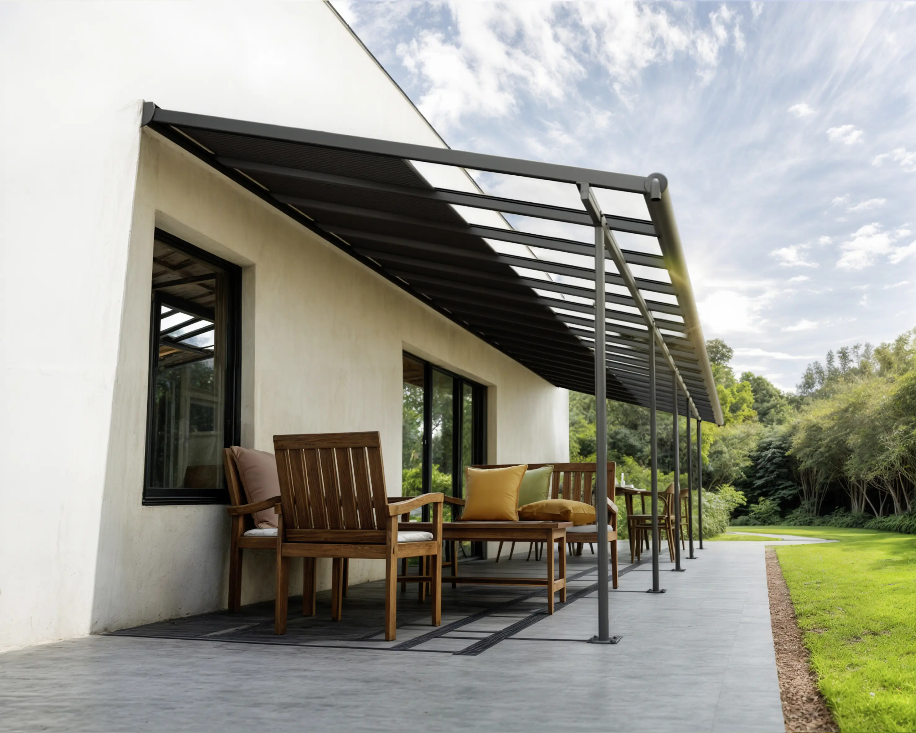 Canopia Terrassenüberdachung Sierra Cabrio 1044 x 295 cm grau 