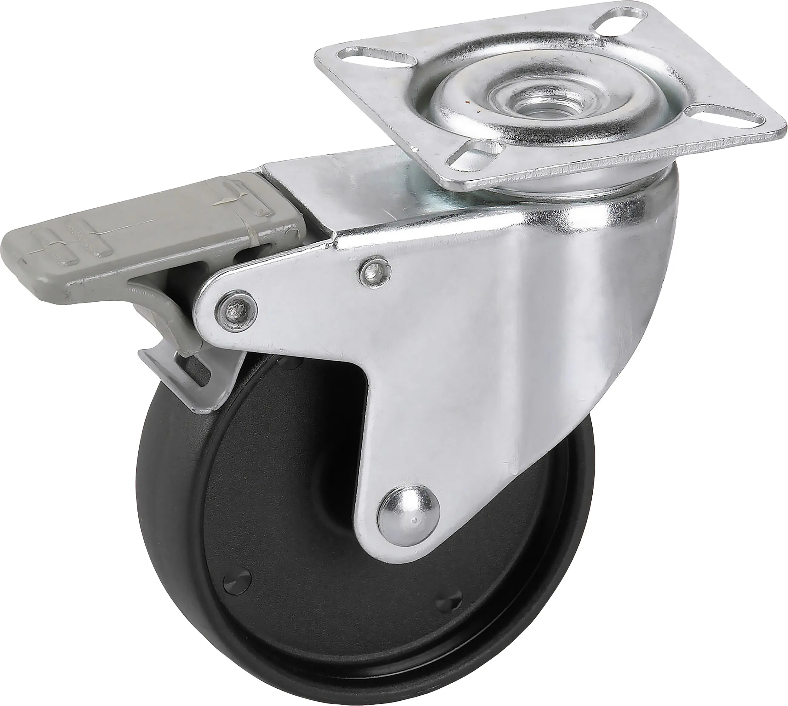 Apparate-Lenkrolle mit Totalfeststeller 50 x 19 mm für unempfindliche Böden Tragkr. 35 kg