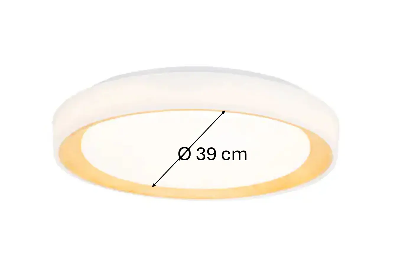 Mylight LED-Deckenleuchte Ø 39 x 7,5 cm warmweiß weiß/holz