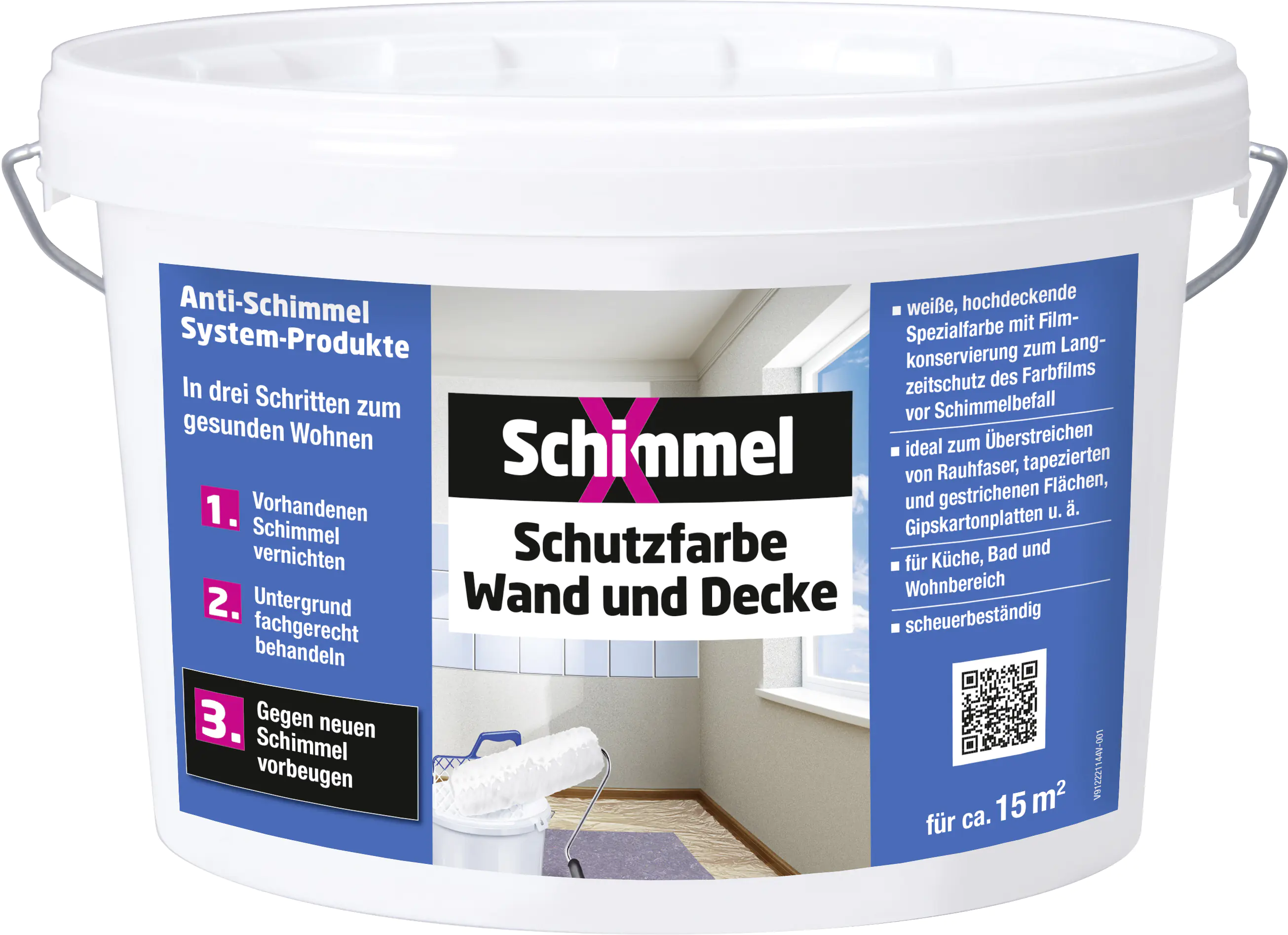 Schimmel-X Schutzfarbe Wand und Decke 2,5 L weiß Schimmel-X Schutzfarbe Wand und Decke 2,5 L weiß