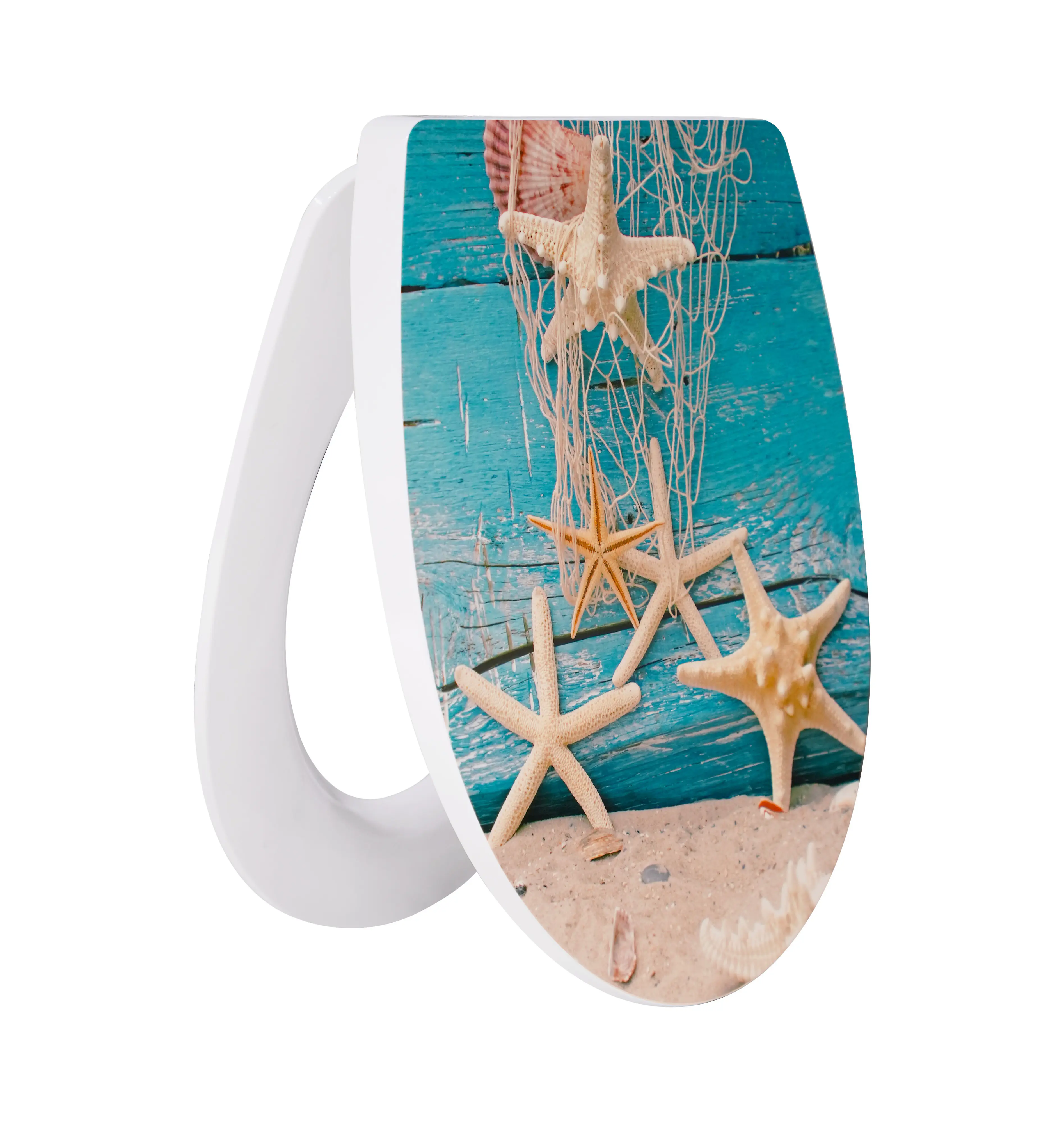 Primaster WC-Sitz mit Absenkautomatik Seesterne weiß