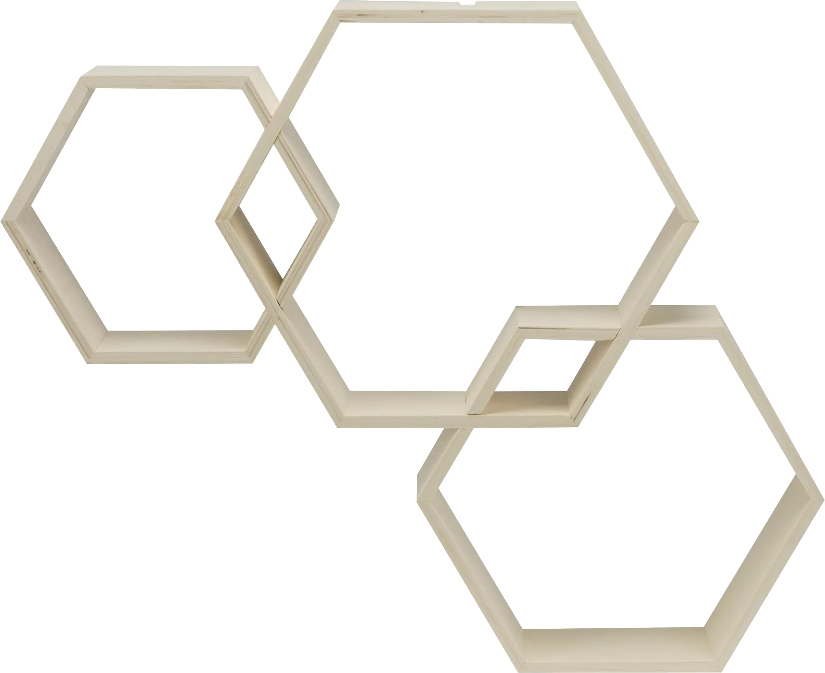 Glorex Design-Rahmen Holz Sechseck 3 Stück