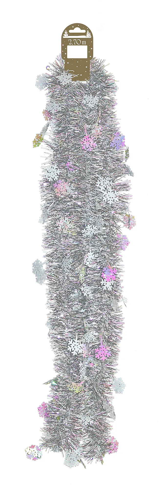 Tannengirlande mit Schneeflocken 270 cm silber 