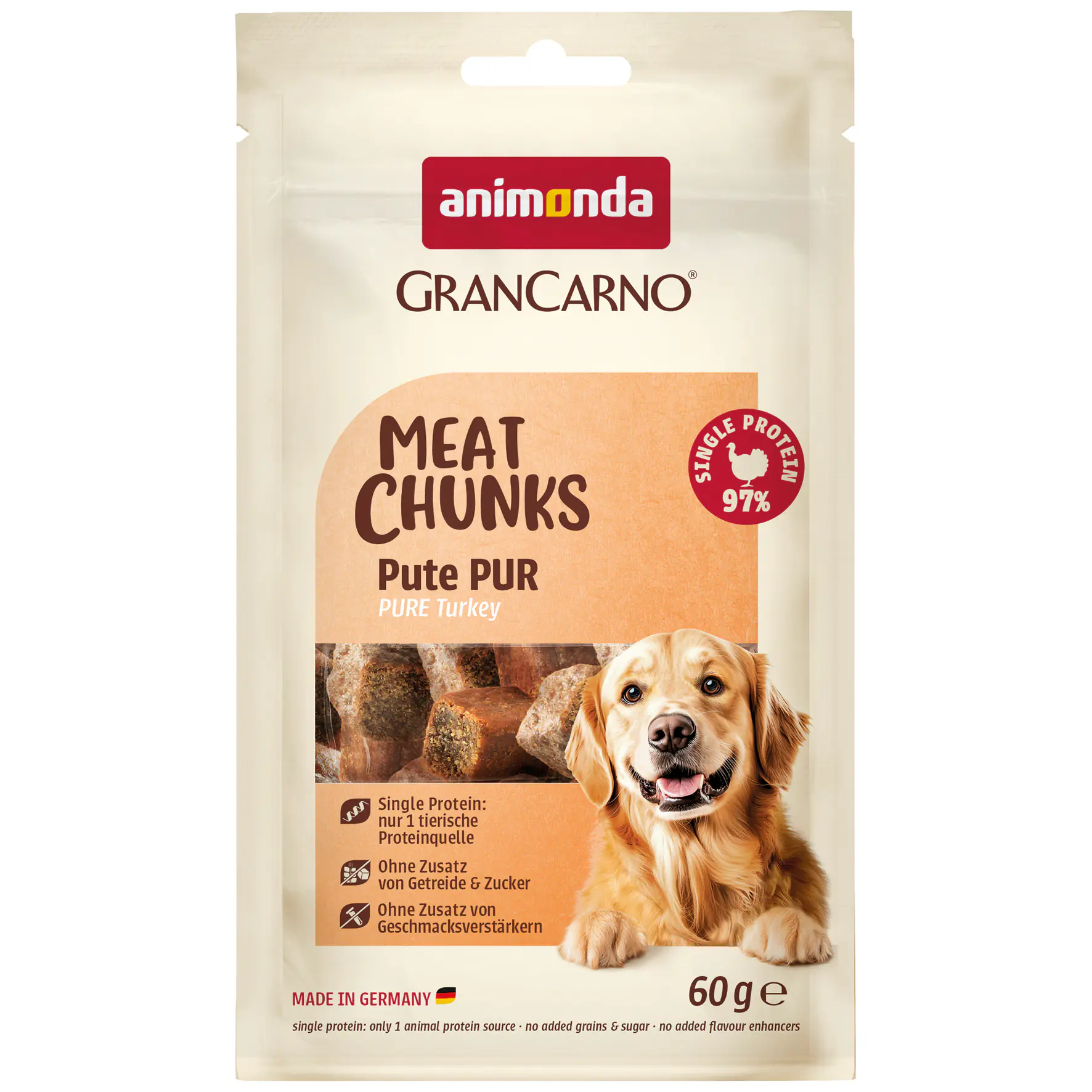 Animonda Meat Chunks Hundesnack Adult Pute pur 60 g