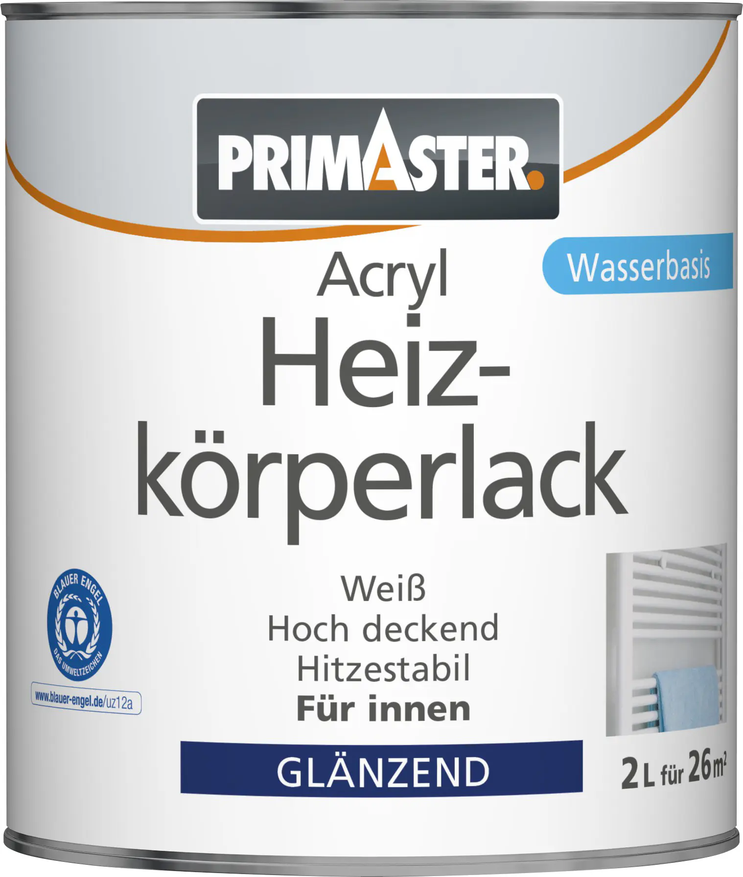 Primaster Acryl Heizkörperlack 2 L weiß glänzend