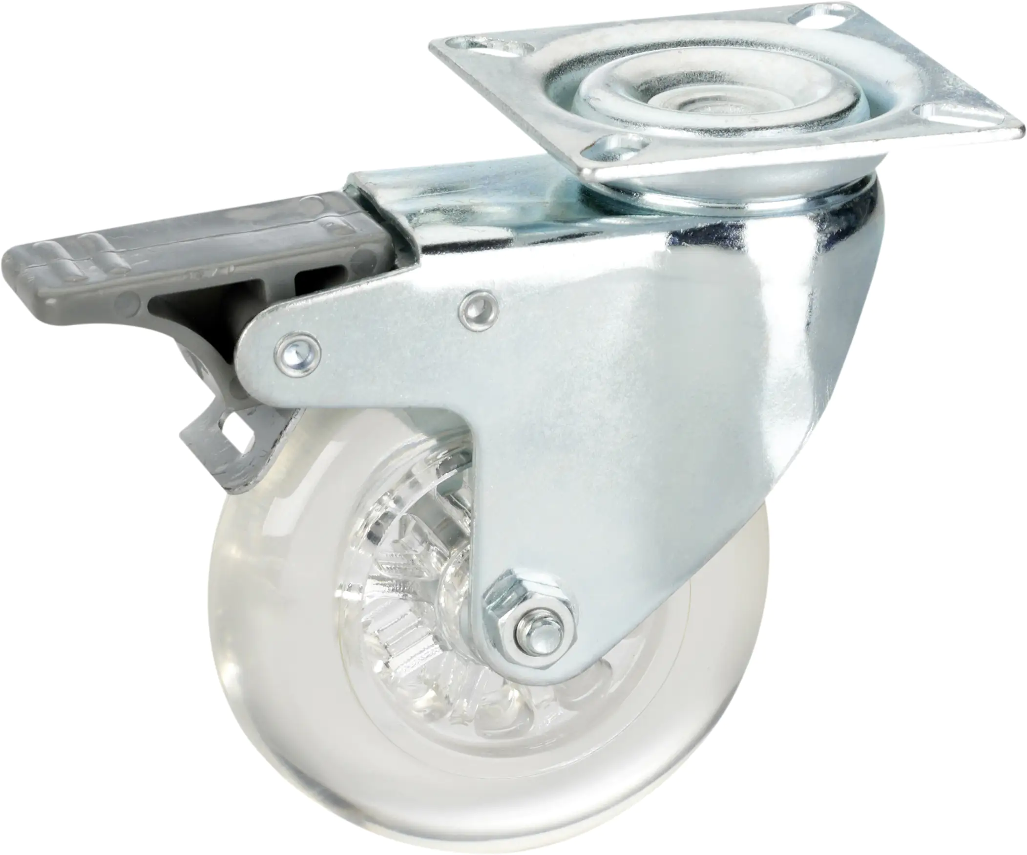 Lenkrollen mit Platte und Totalfeststeller 75 x 23 mm, Tragkr. 50 kg