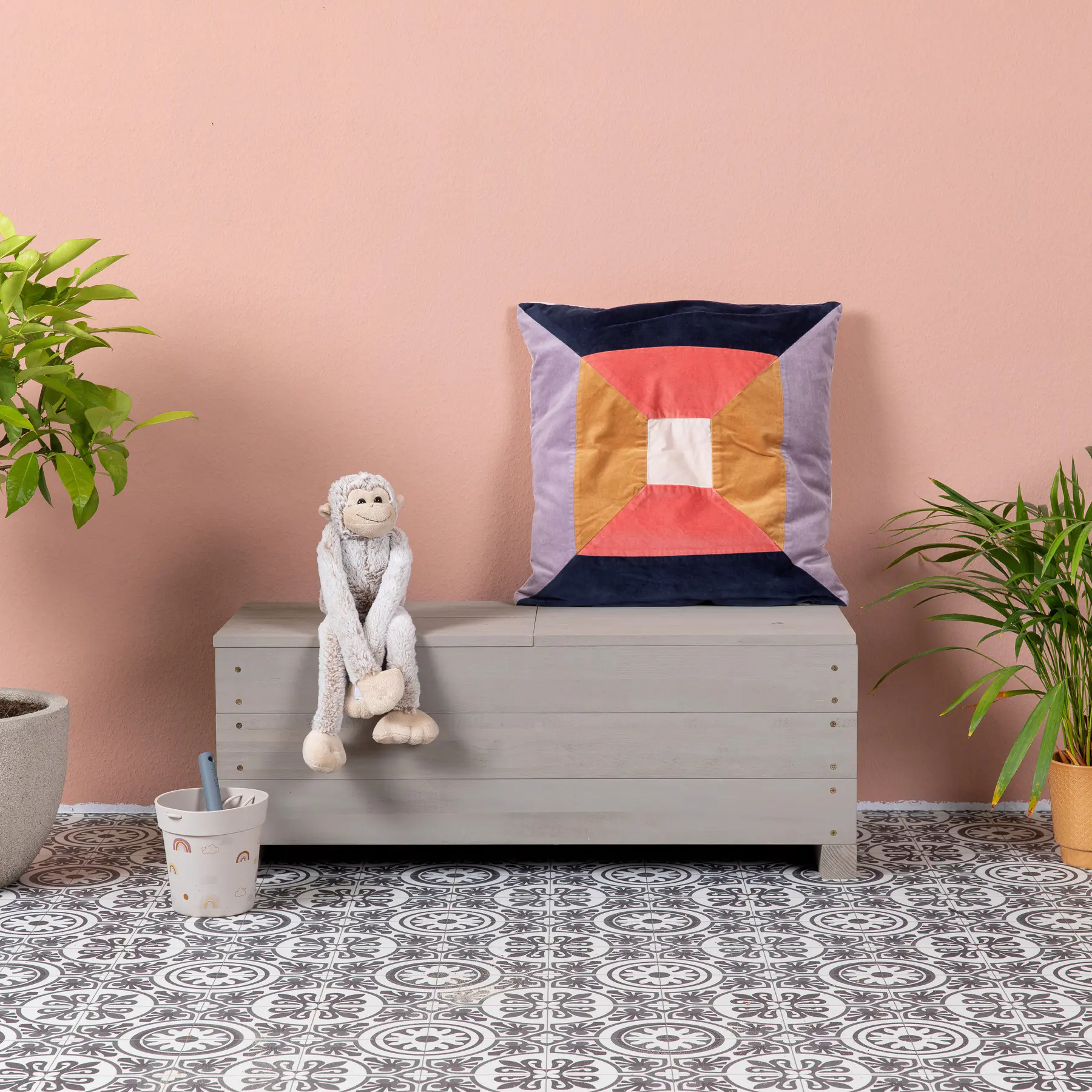 Muddy Buddy Outdoor Kindersitzbank Discoverer warmgrau 83 x 35 x 32 cm