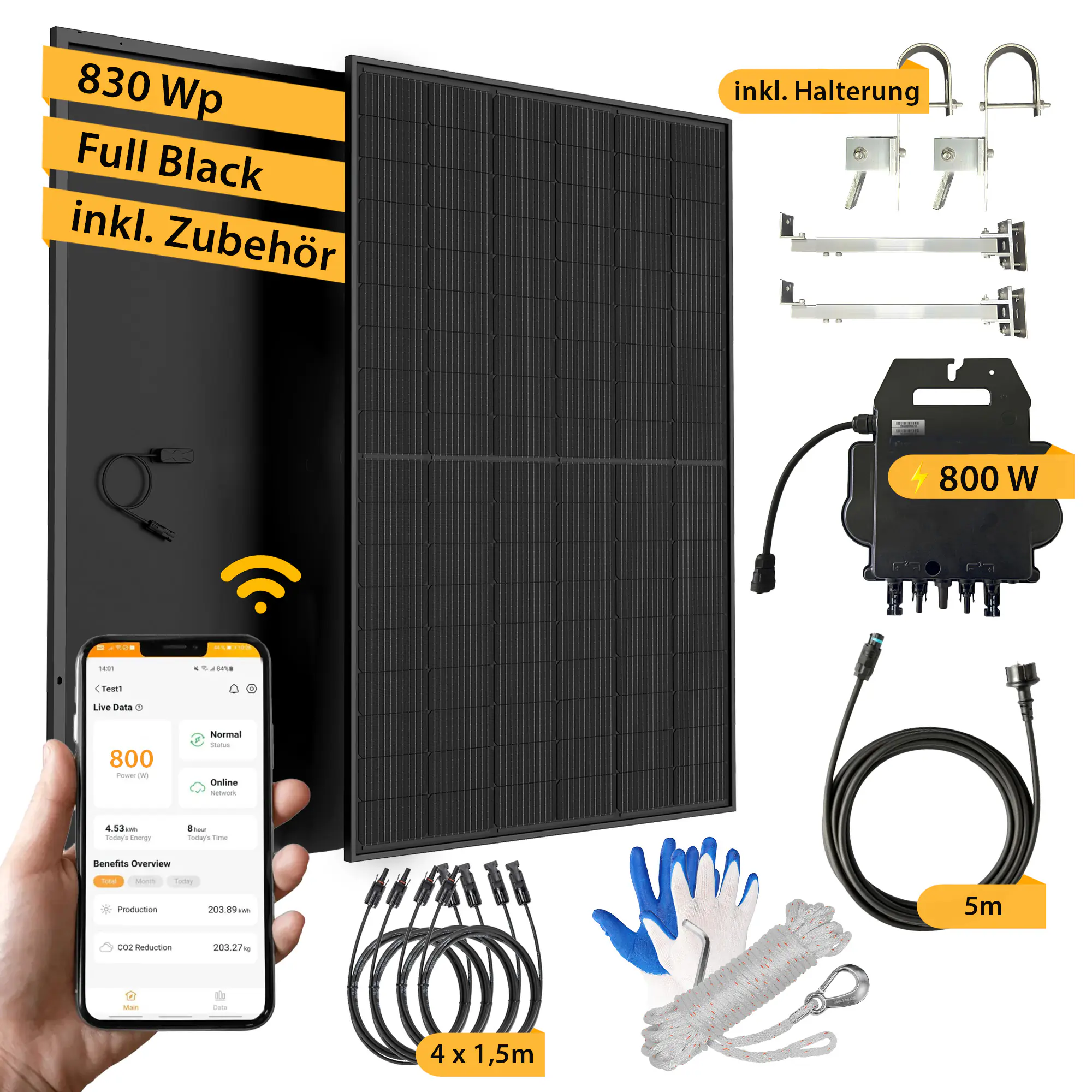 Vale Balkonkraftwerk AIO 830Wp inklusive Halterung