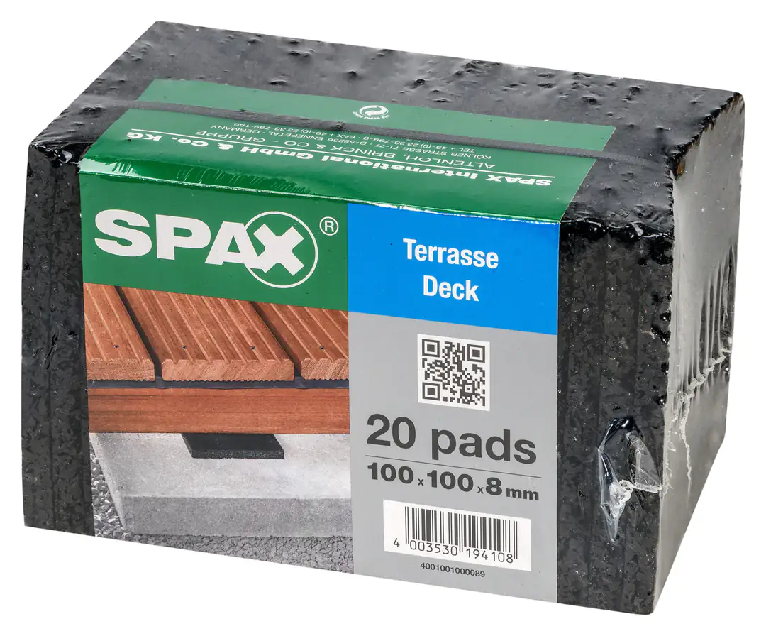 Spax Terrassen Pads 100 x 100 x 8 mm - - 20 Stk.