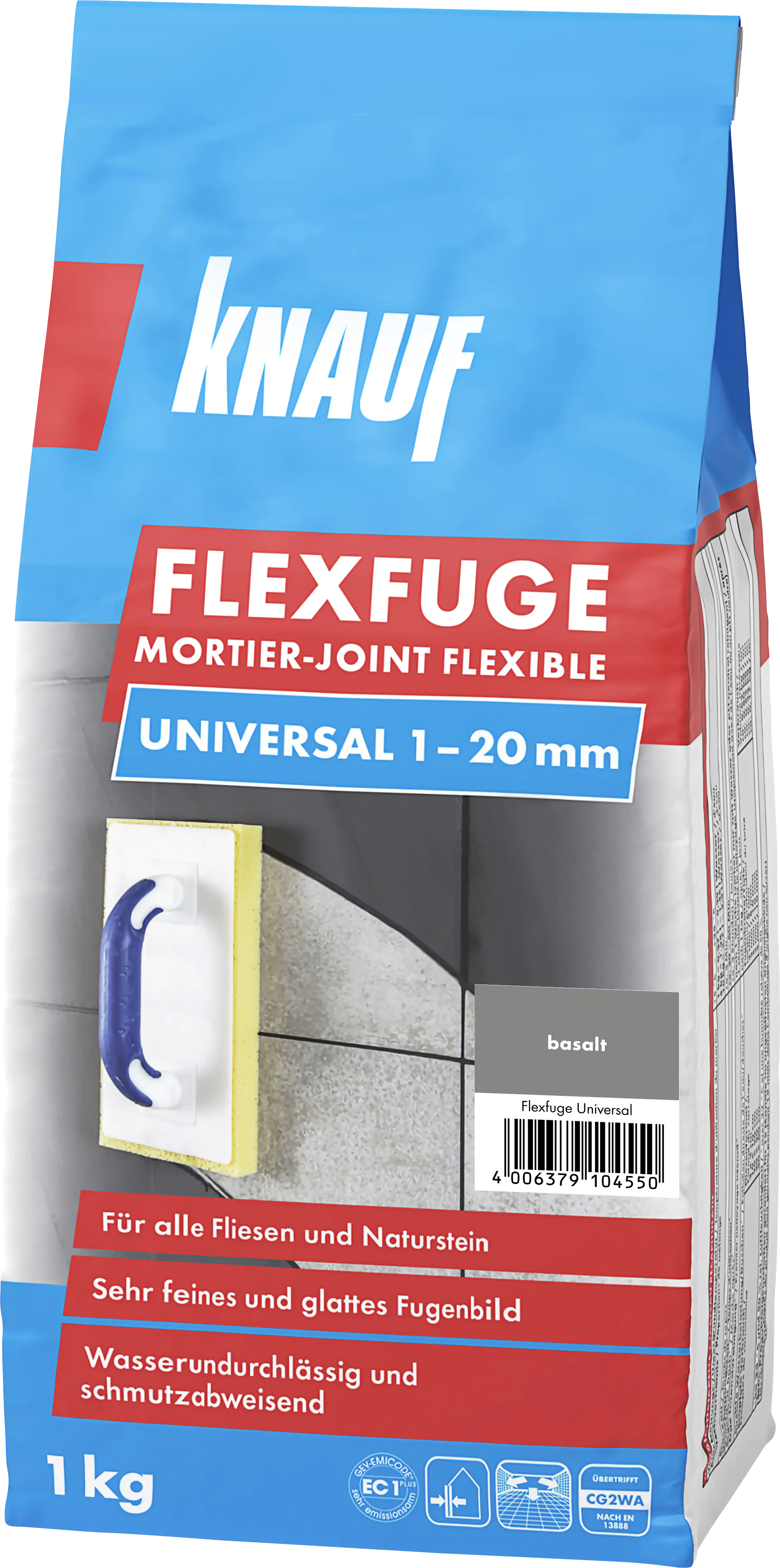 Knauf Fugenmörtel Flexfuge Universal 1 - 20 mm basalt 1 kg