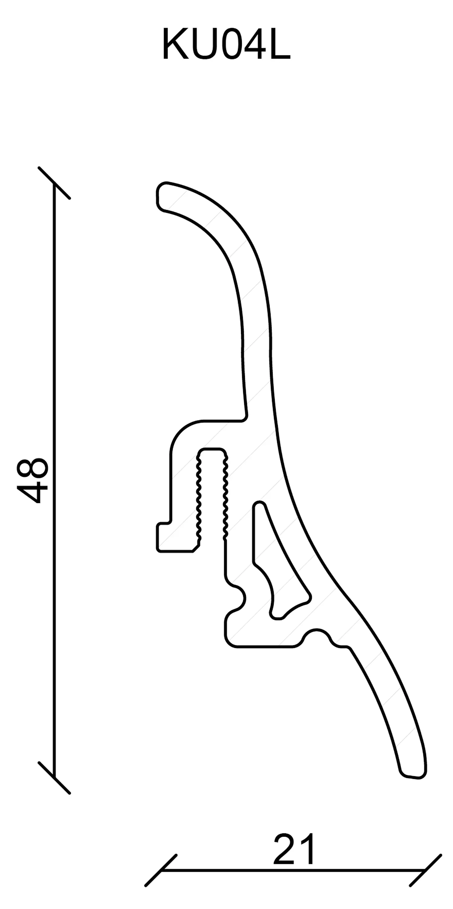 FN Neuhofer Fußleiste 250 cm 48 x 21 mm weiß