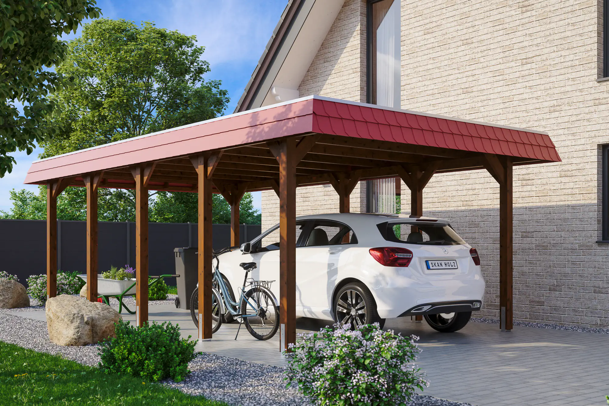 4018211034079 SKAN HOLZ Carport Spreewald 396 x 741 cm mit EPDM-Dach