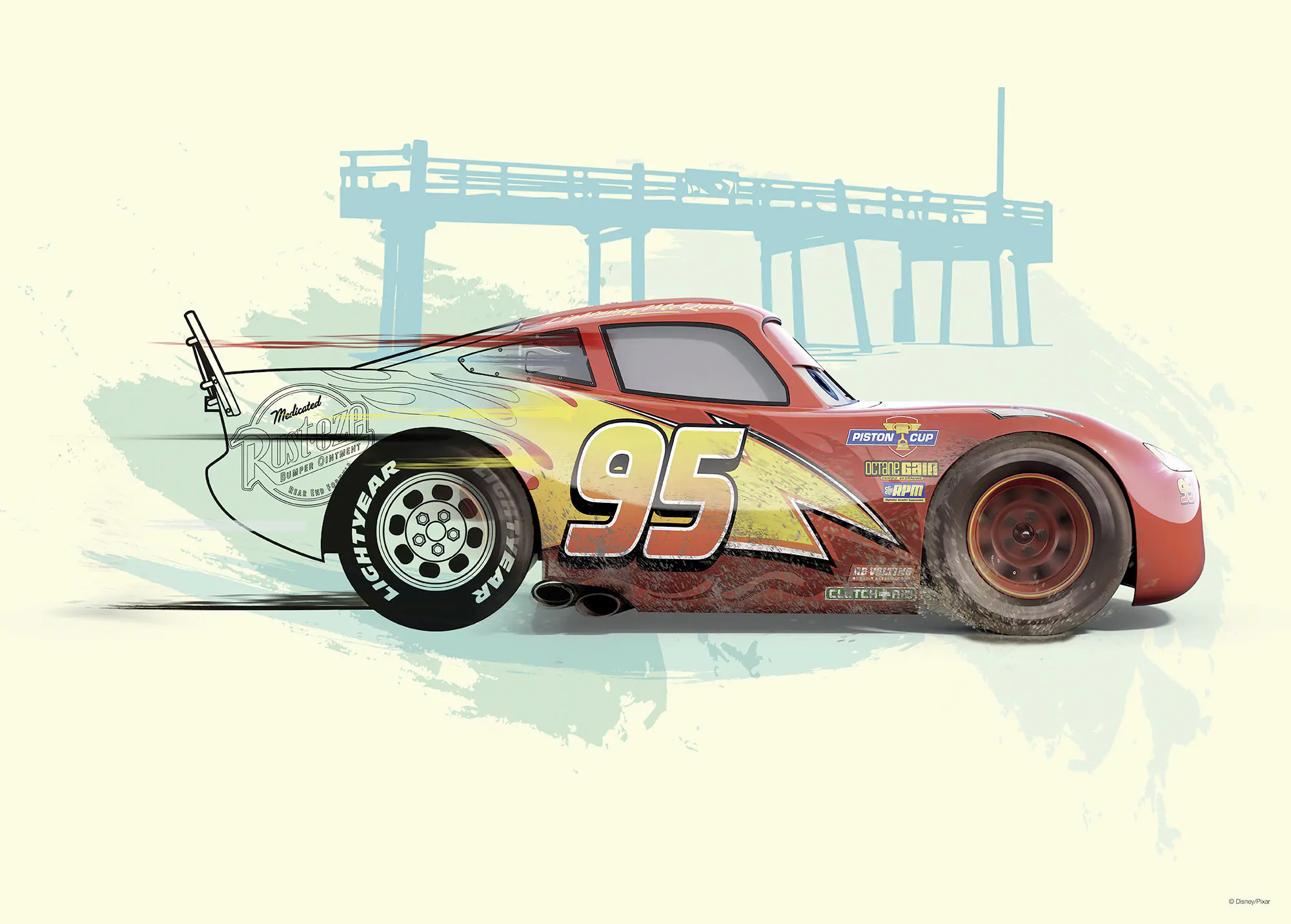 Komar Wandbild Cars Lightning McQu 70 x 50 cm