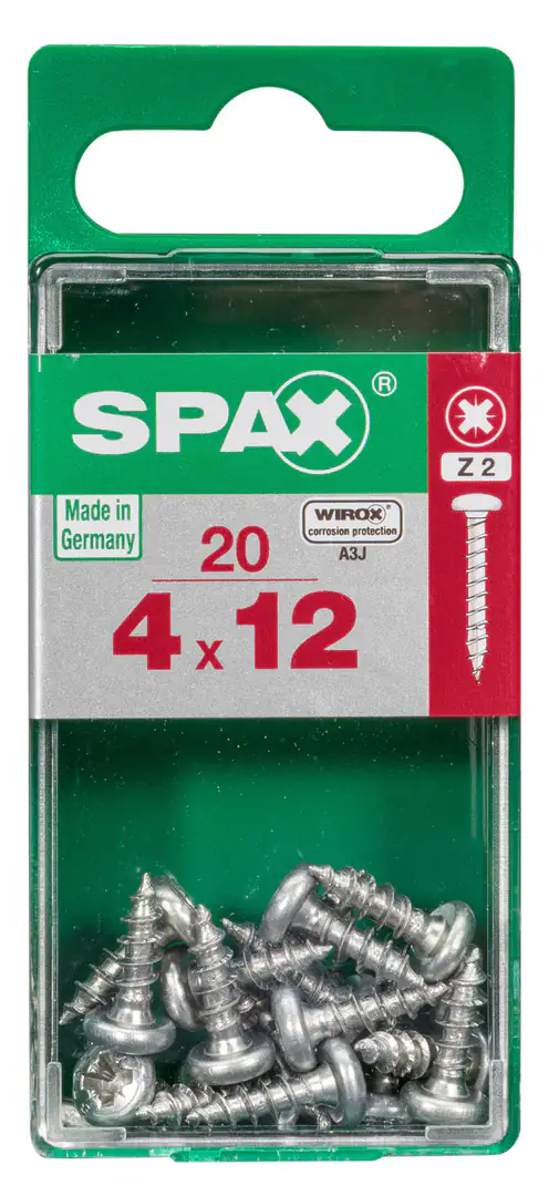 Spax Universalschrauben 4.0 x 12 mm TX 20 - 20 Stk. Spax Universalschrauben 4.0 x 12 mm TX 20 - 20 Stk.