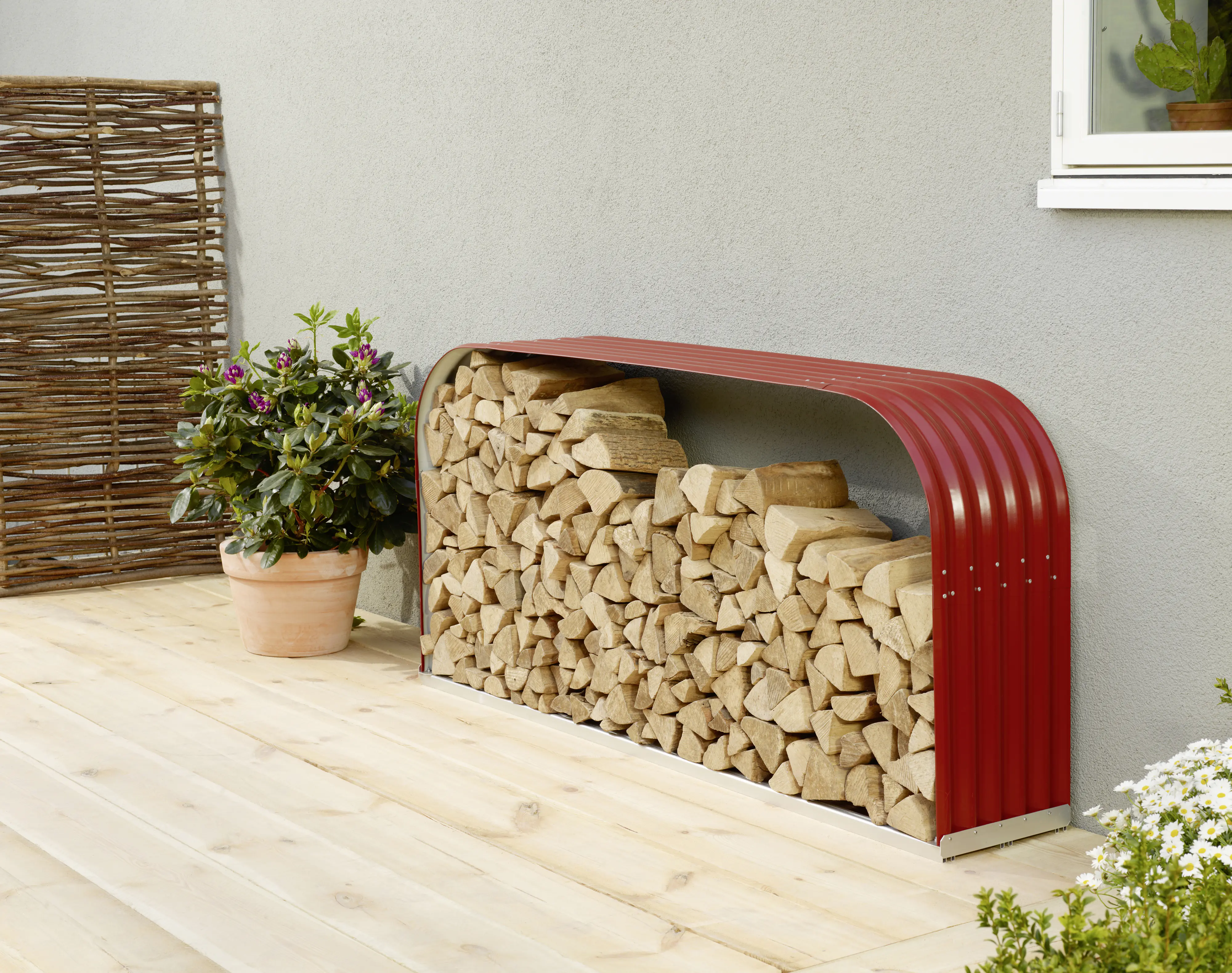 Vitavia Kaminholzregal Lignum 210 x 40 x 100 cm rubin Querformat Vitavia Kaminholzregal Lignum 210 x 40 x 100 cm rubin Querformat