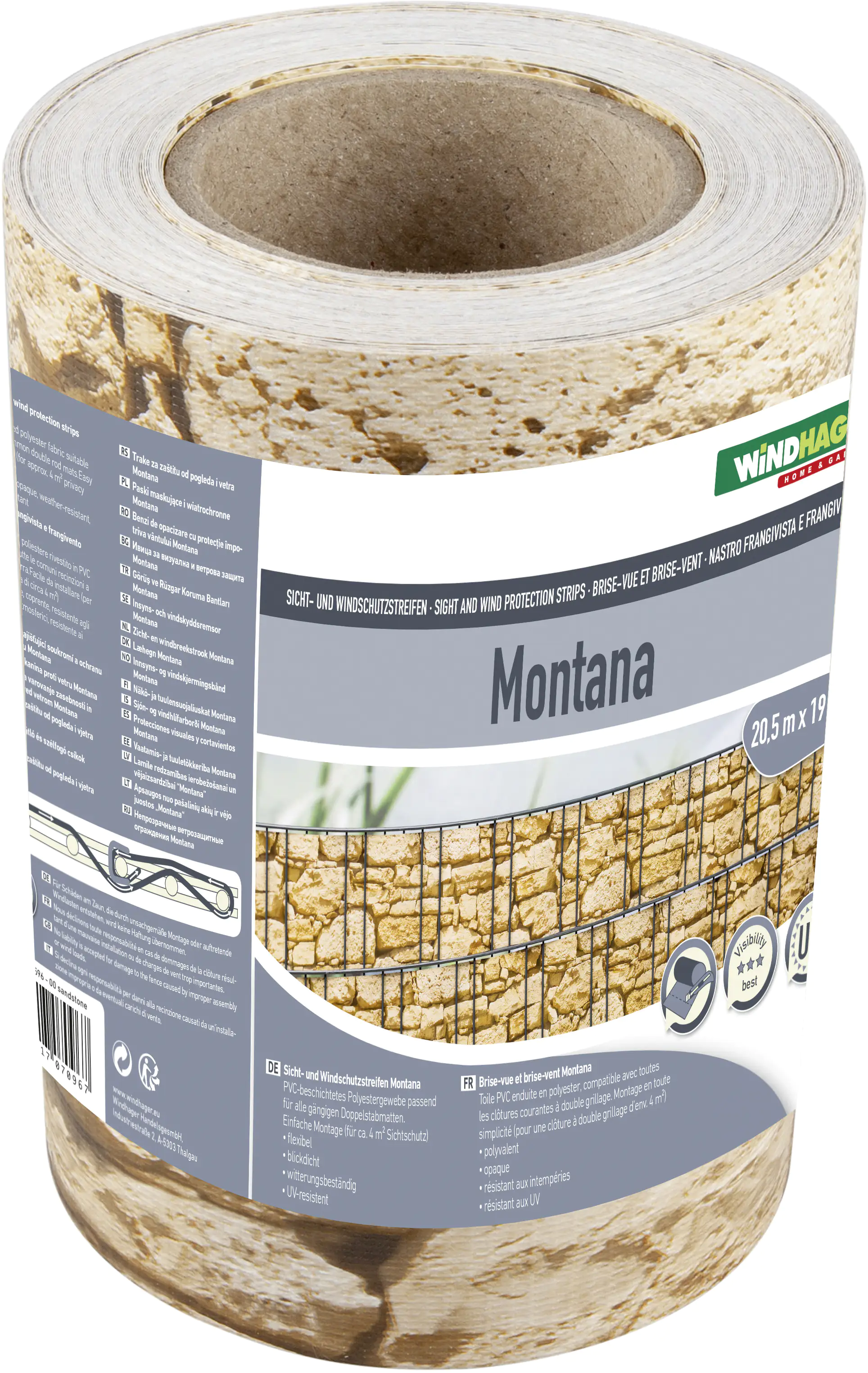 Windhager Sichschutzstreifen Montana 20,5 m, sandstein