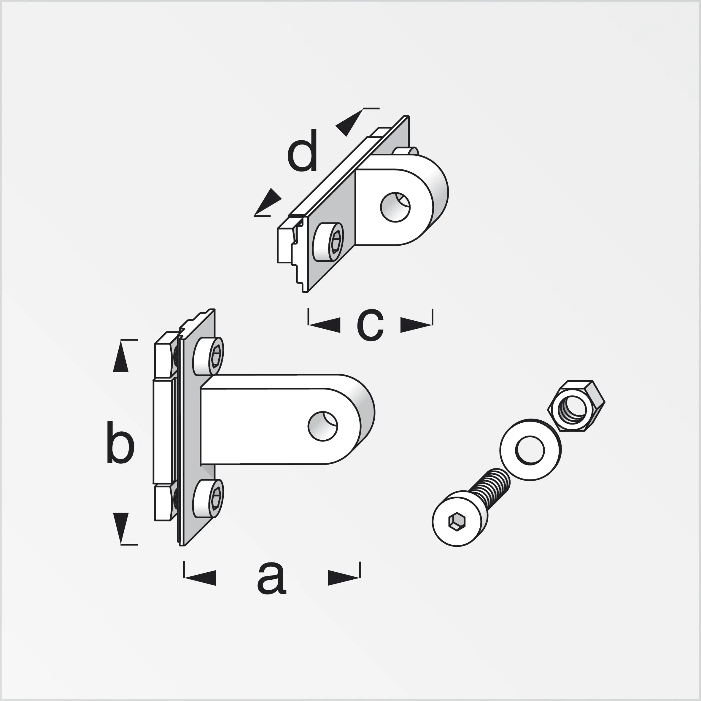 coaxis®-Gelenk-Scharnier 24.6 x 44.2 x 8.9 mm Maß D: 50.0 mm Aluminium