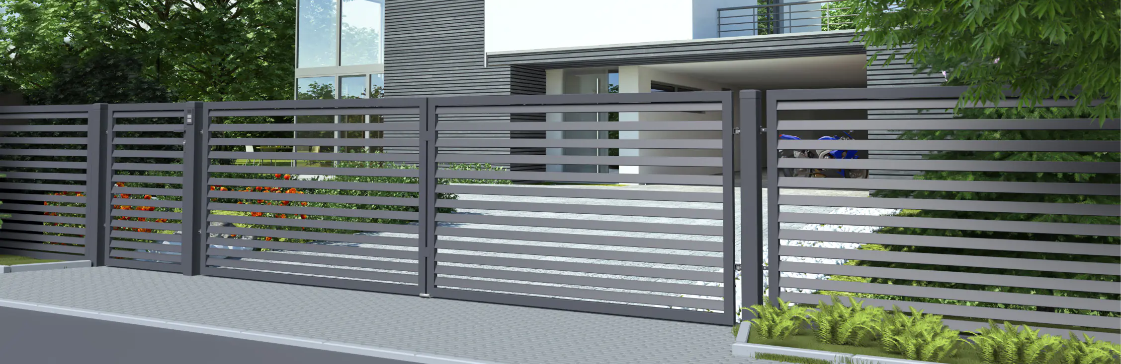 Polbram Zaun-Komplettset Leni 120 425 cm inkl. Zaunfelder, Pfosten und Halterungen