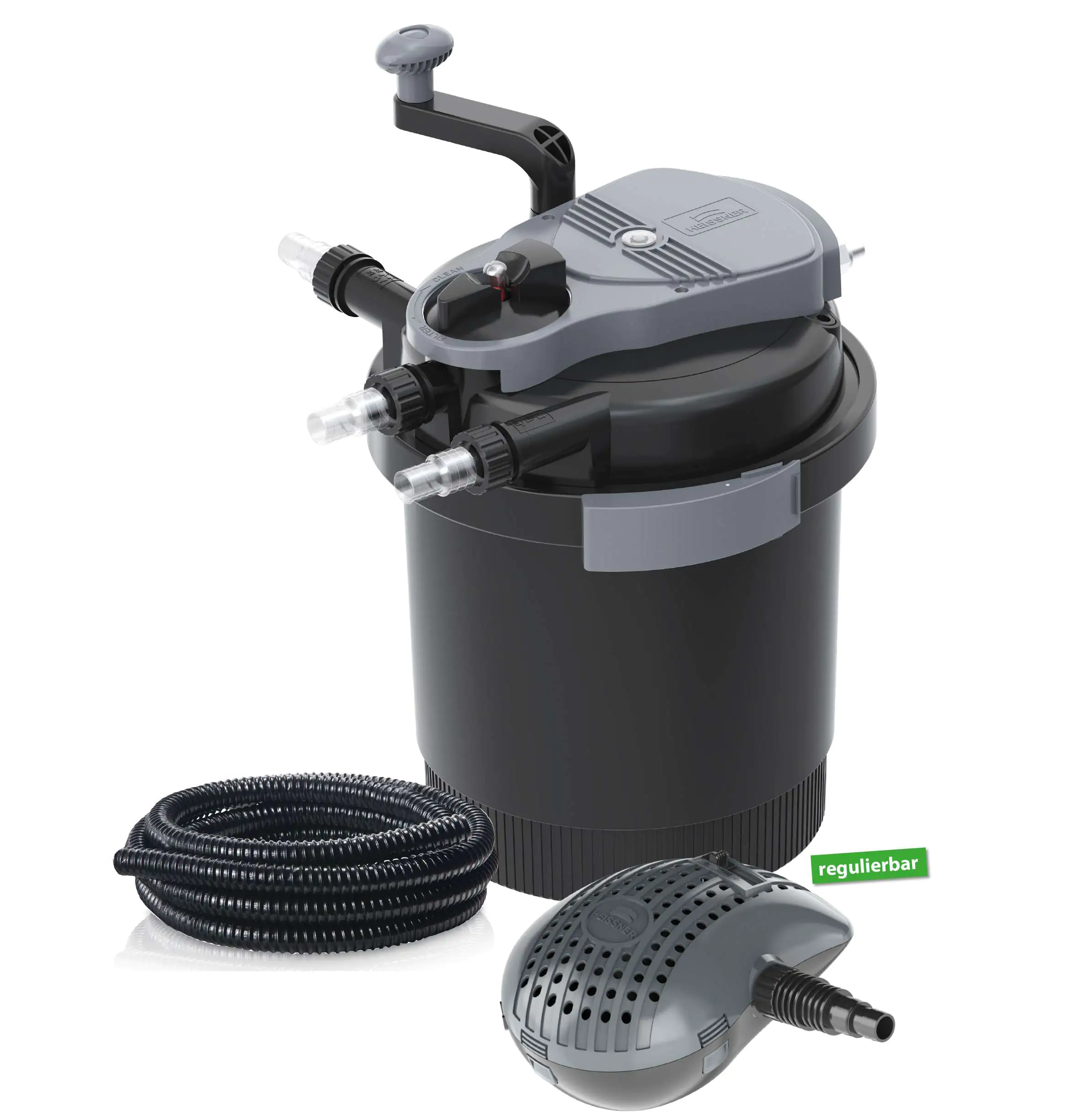 Heissner Druckfilter-Set HLF 4000 mit UVC-Klärer für Teiche bis 4.000 l
