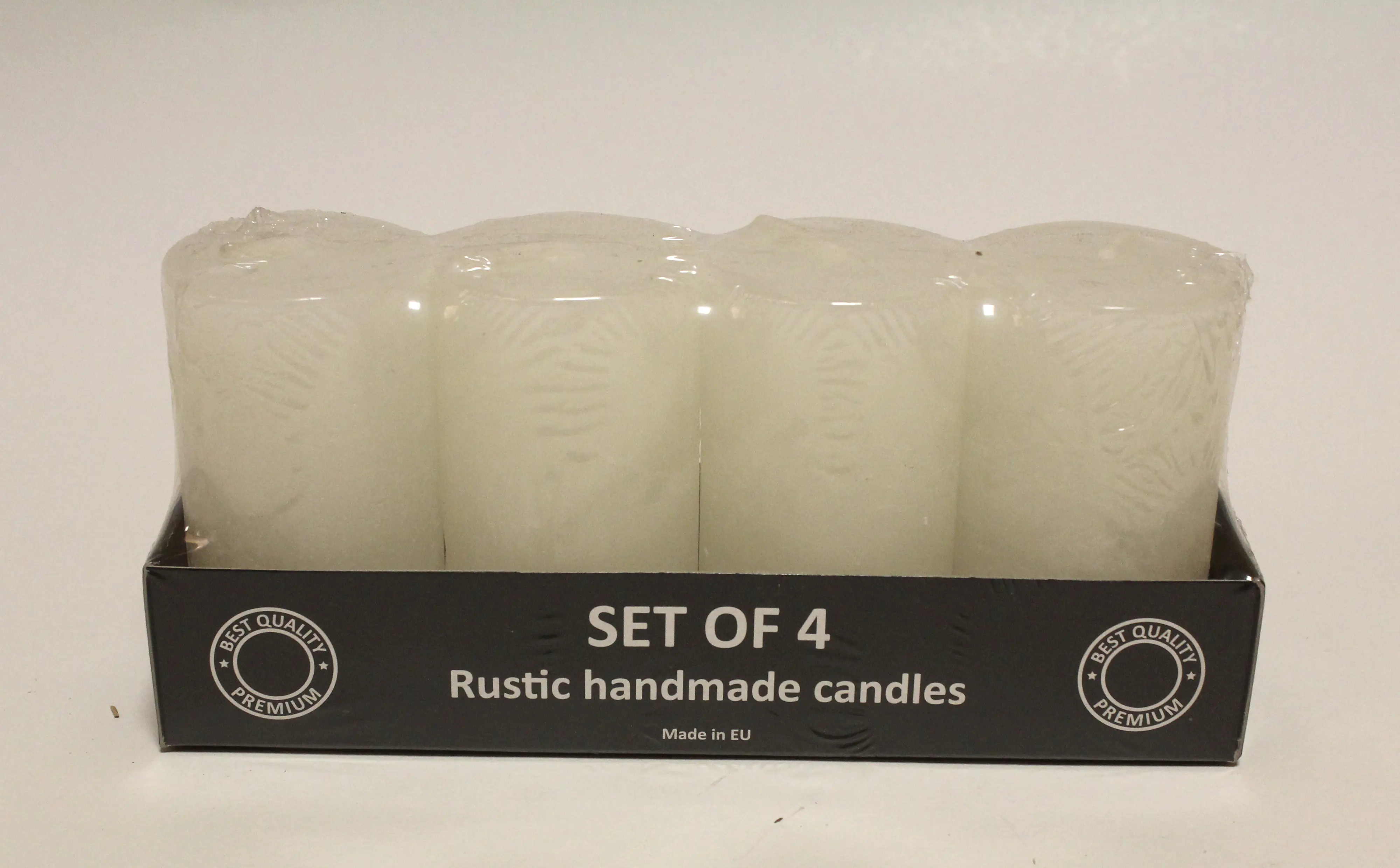 House of Rustic 4er Kerzen-Set champagner Ø 6 x 9 cm