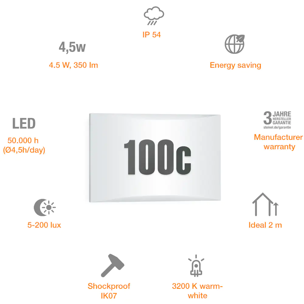 Steinel Außenleuchte LN 1 N inkl. Hausnummern mit Dämmerungssensor