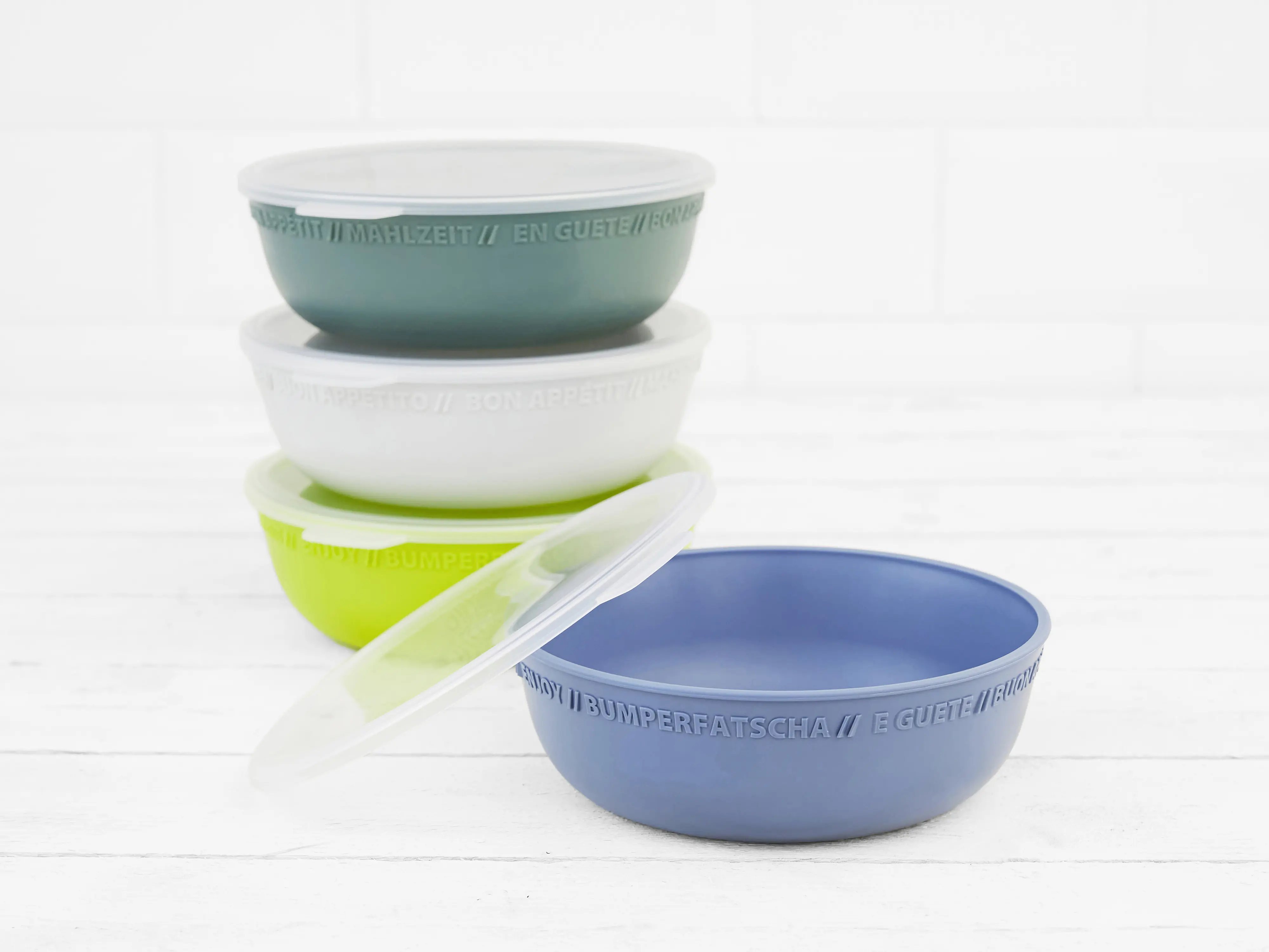 Rotho Schüssel mit Deckel 0,35 L Tresa mistletoe weiß