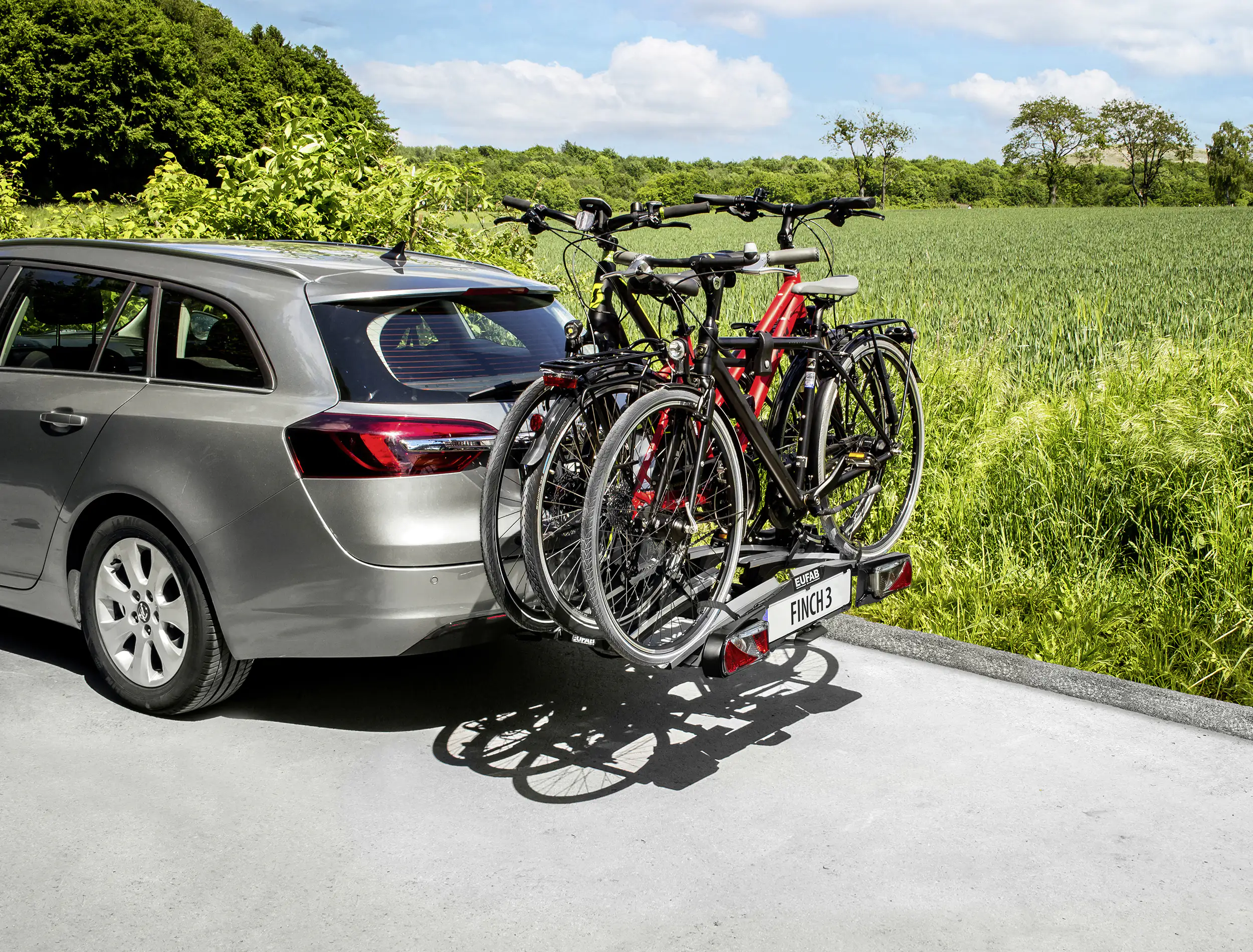 EUFAB Fahrradheckträger FINCH 3 für 3 Fahrräder teilweise vormontiert EUFAB Fahrradheckträger FINCH 3 für 3 Fahrräder teilweise vormontiert