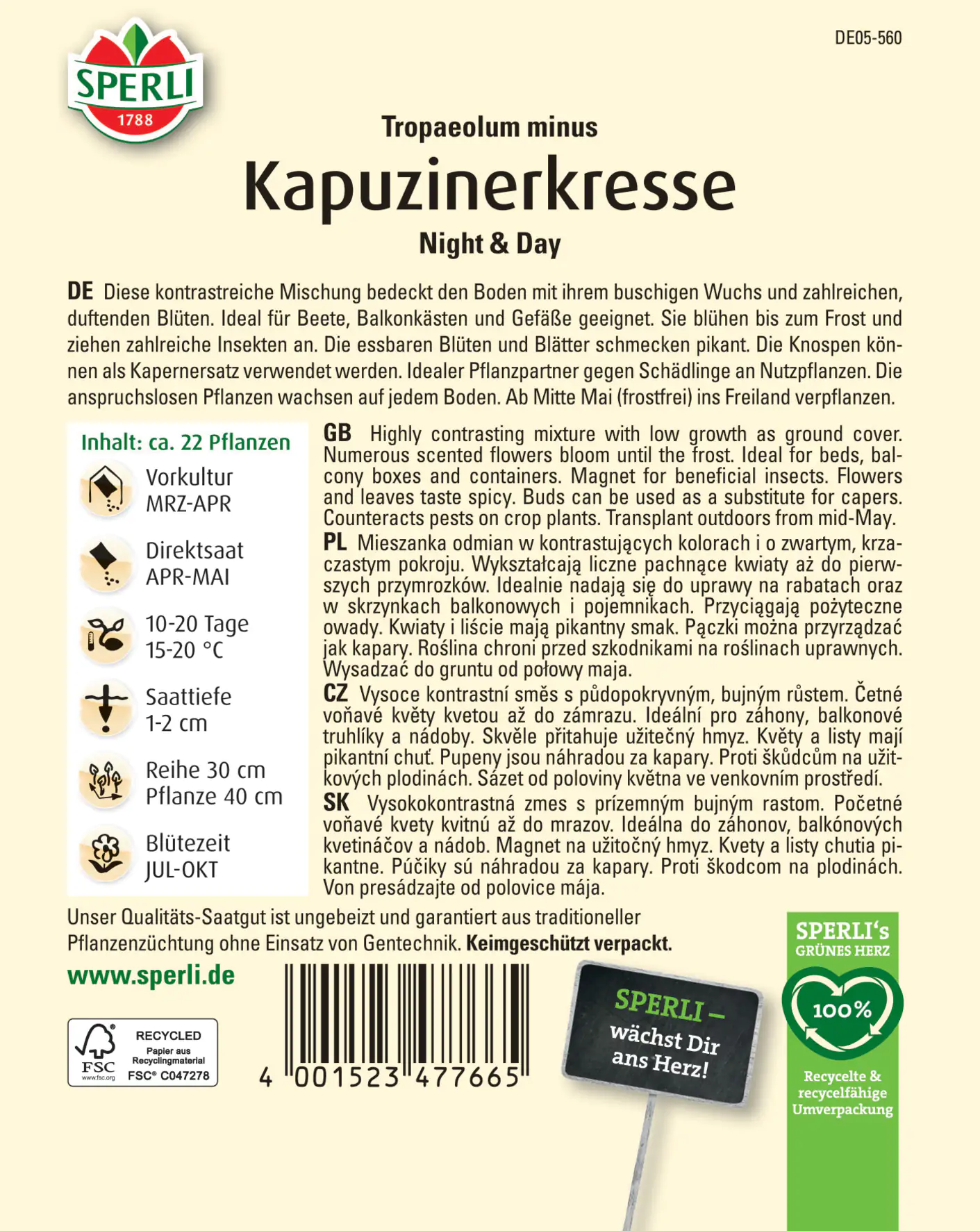 Sperli Kapuzinerkresse Night & Day Sperli Kapuzinerkresse Night & Day