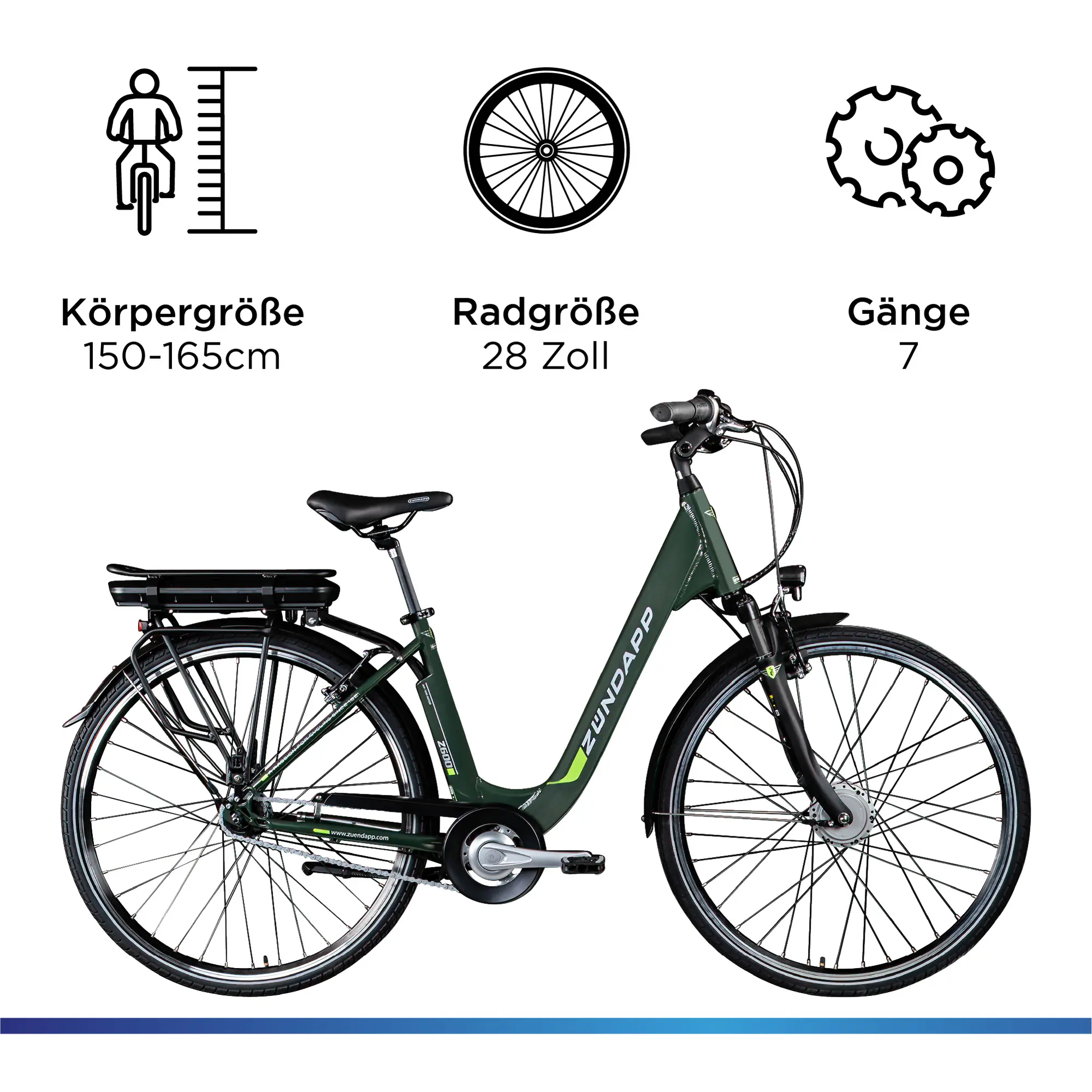 Zündapp E-Bike City Z600 28 Zoll 7-Gang 522 Wh khaki